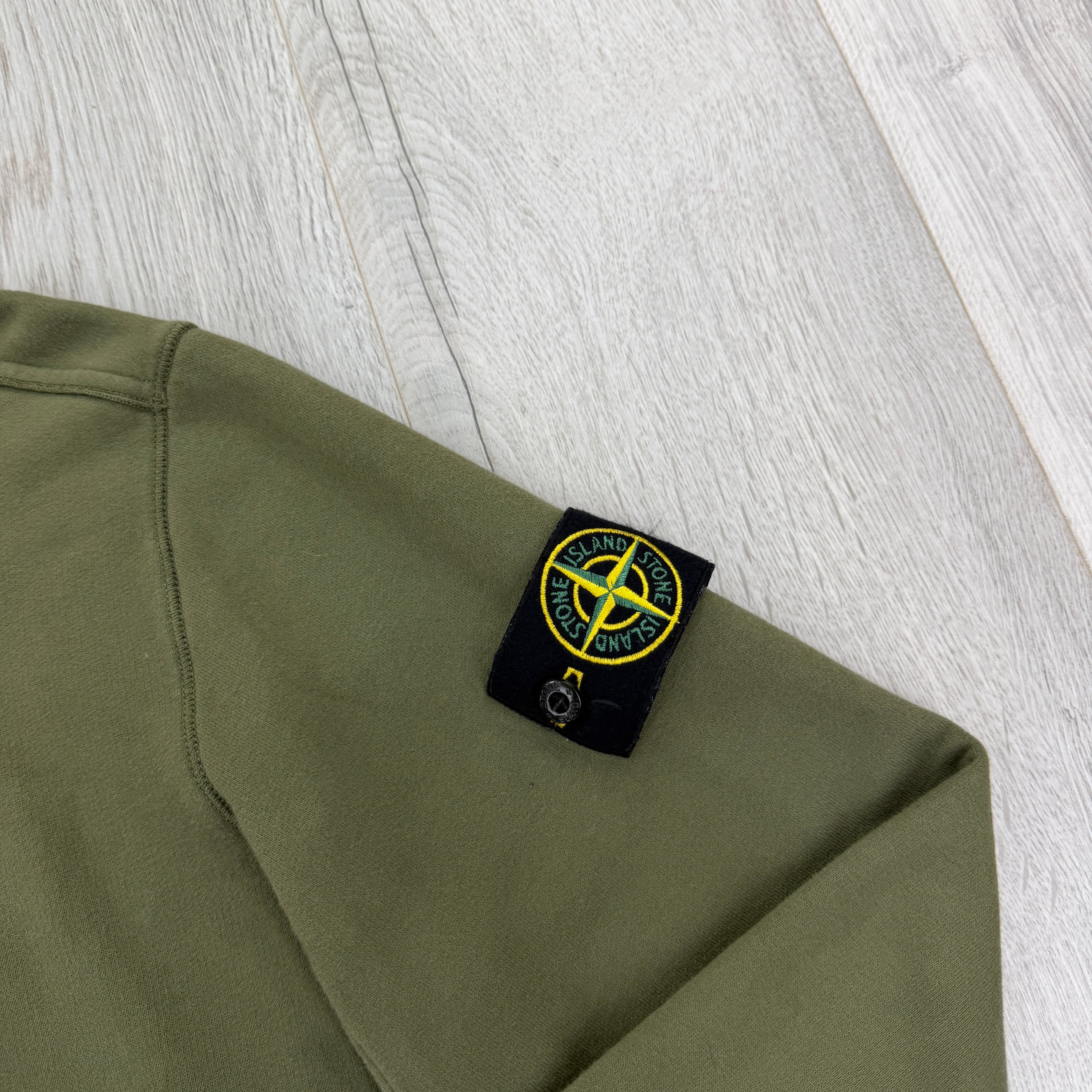 Stone Island Men’s Khaki Green Crewneck Jumper - Small