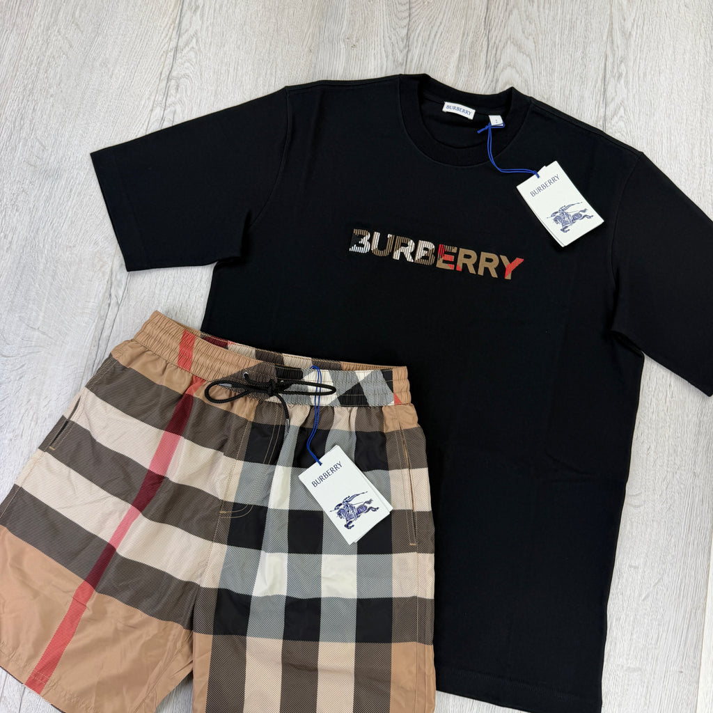 Burberry Men’s Black T-shirt & Shorts Set