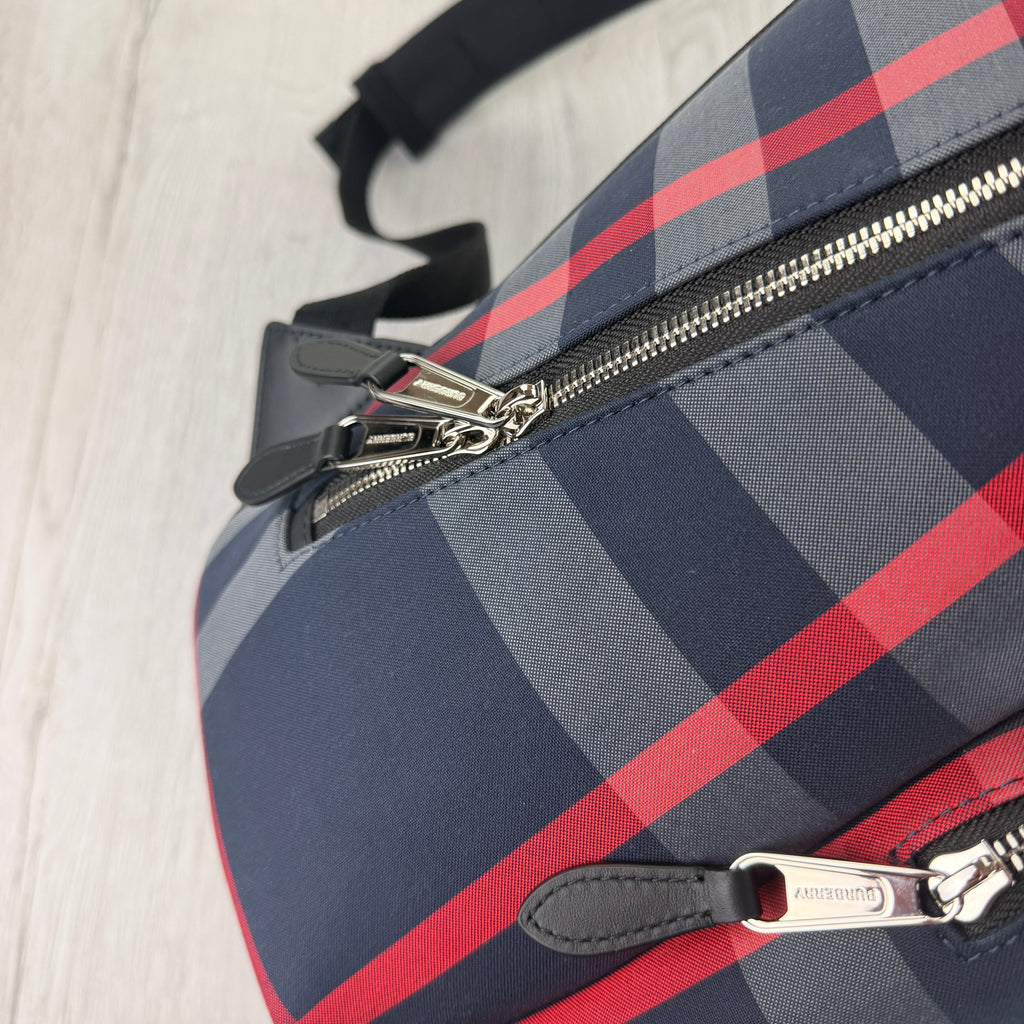 Burberry Men’s Navy Check Print Backpack