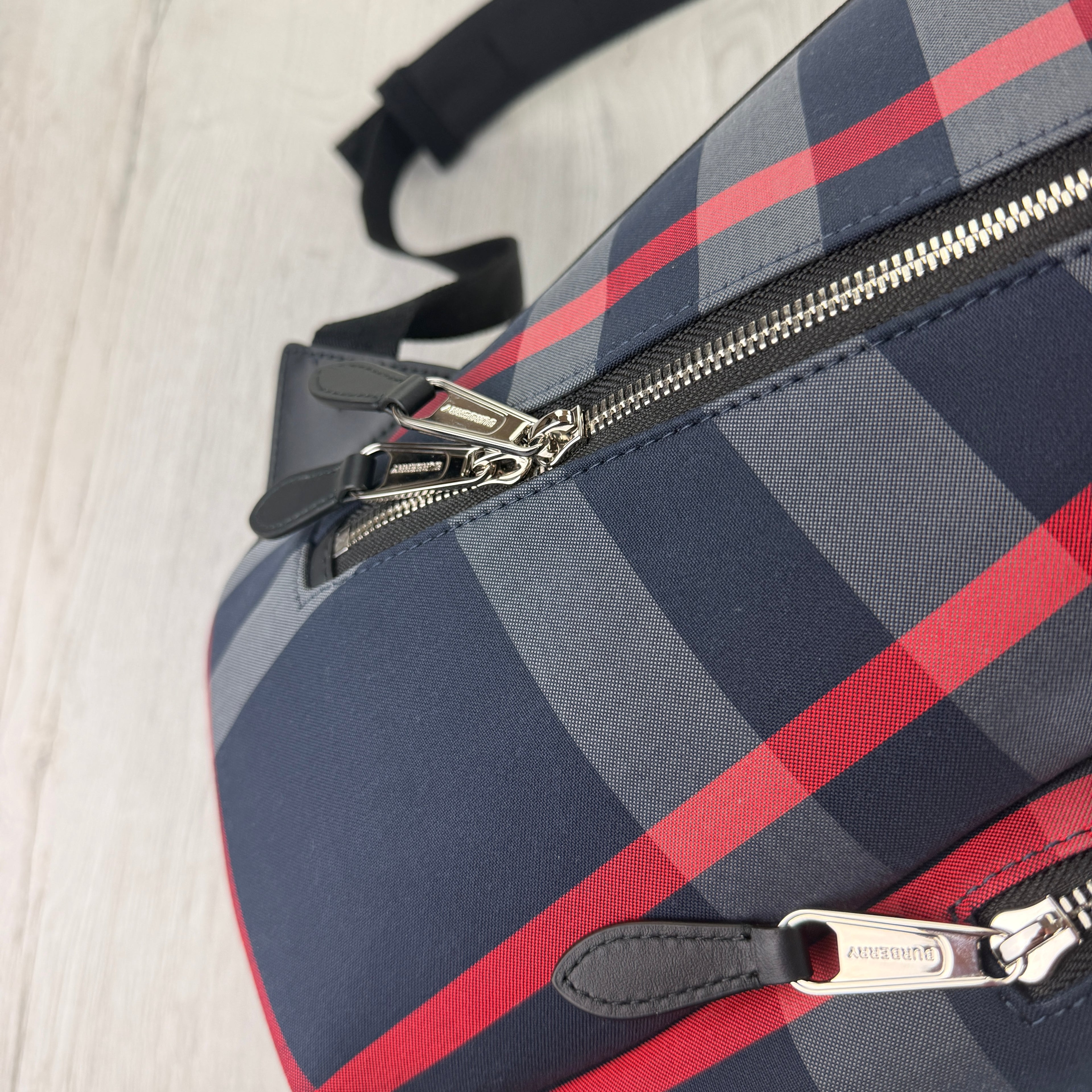 Burberry Men’s Navy Check Print Backpack