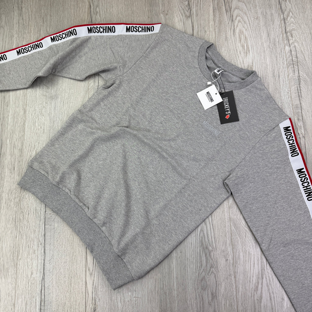 Moschino men’s grey crewneck jumper
