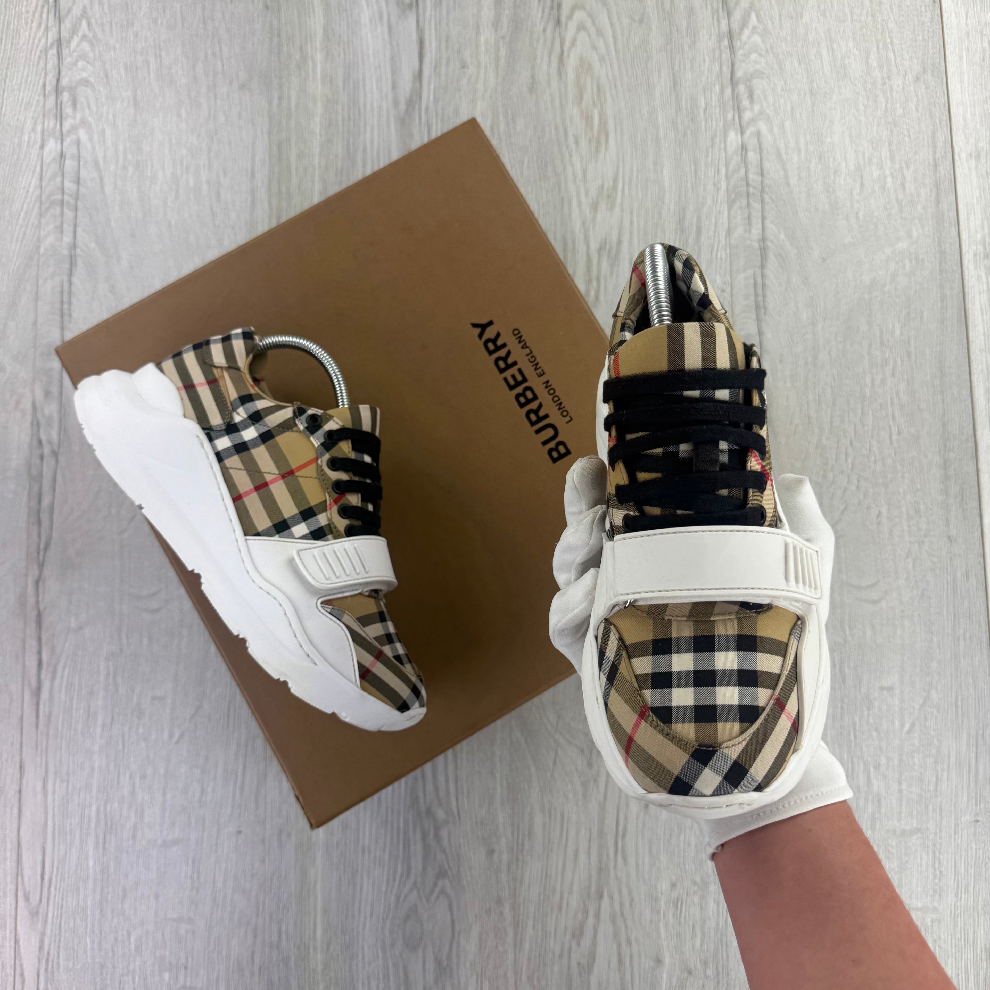Burberry Men’s Vintage Check, Suede Leather Trainers - UK 6.5