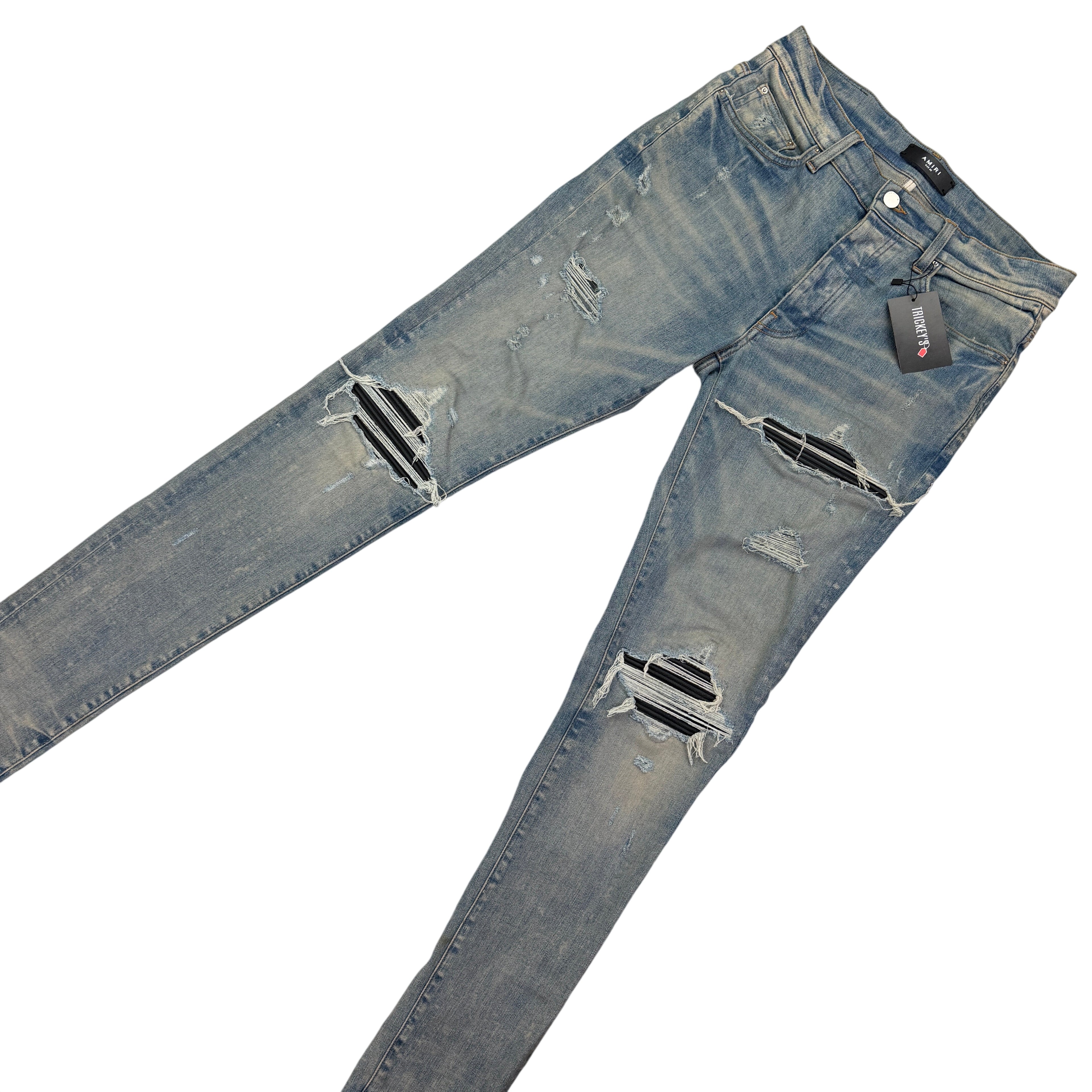 Amiri MX1 Denim Distressed Ripped Jeans - Uk 30