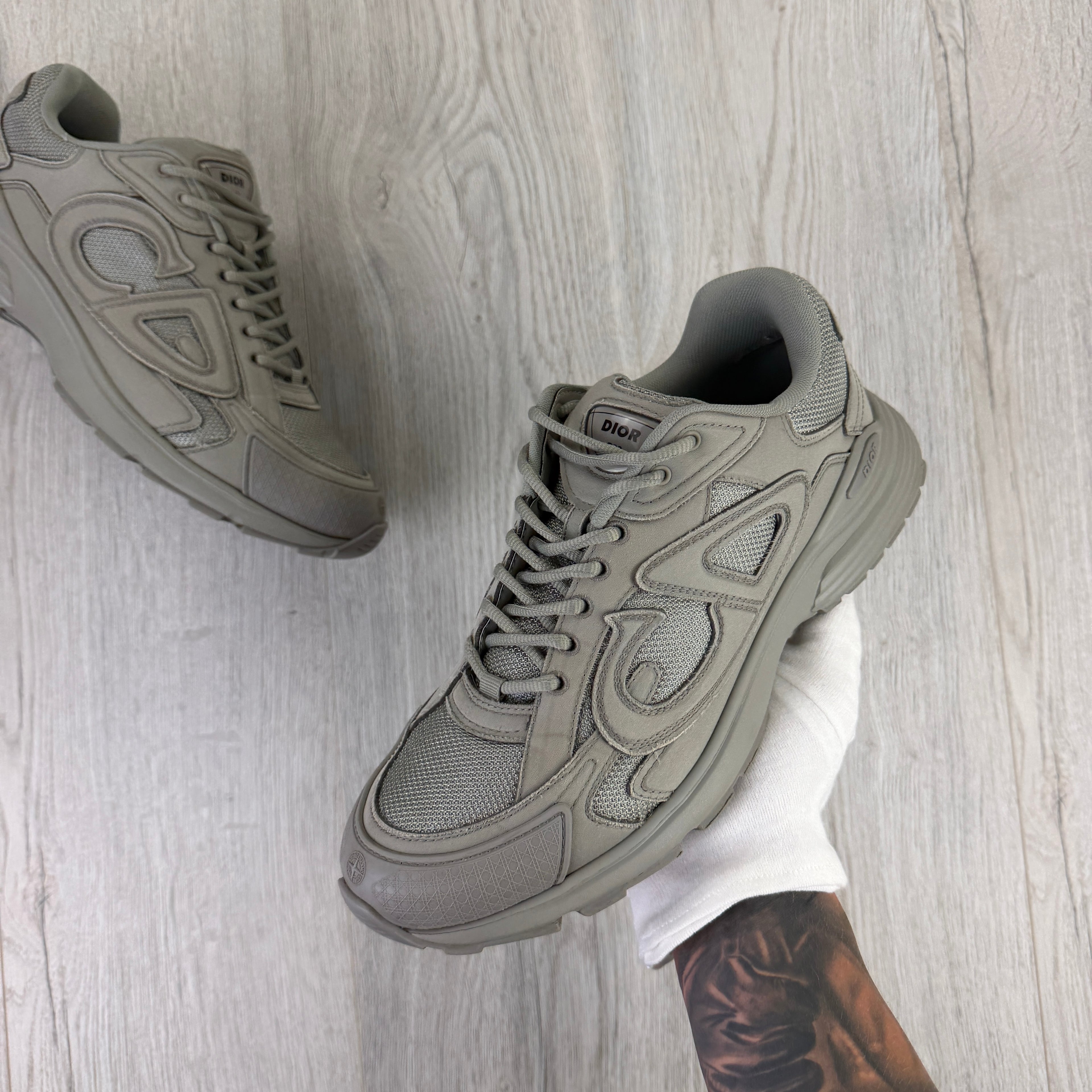 Dior x Stone Island B30 Men’s Khaki Grey Trainers - 43 (Uk 9)