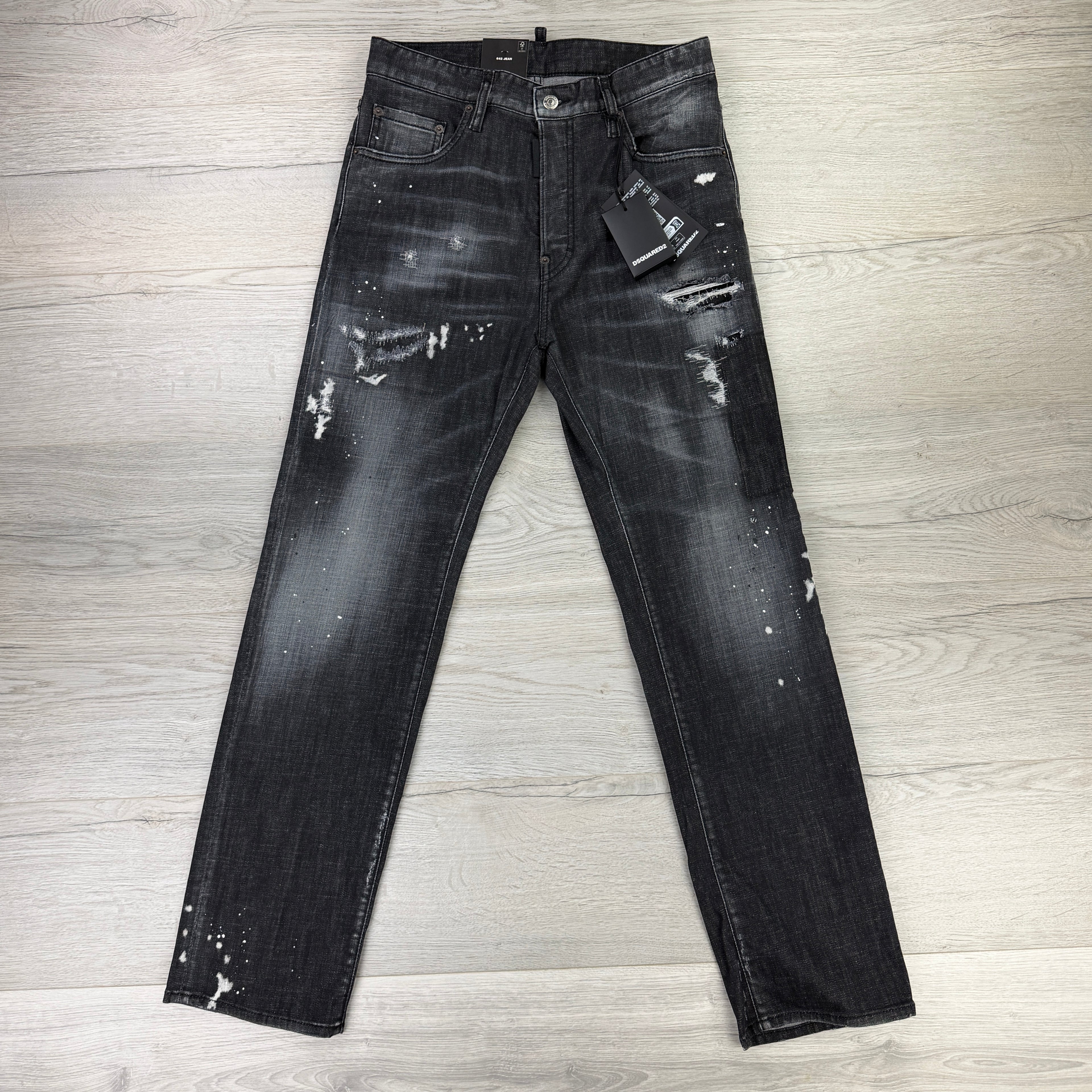 Dsquared2 Men’s Black Distressed Ripped Jeans - 46 (Uk 30/32)