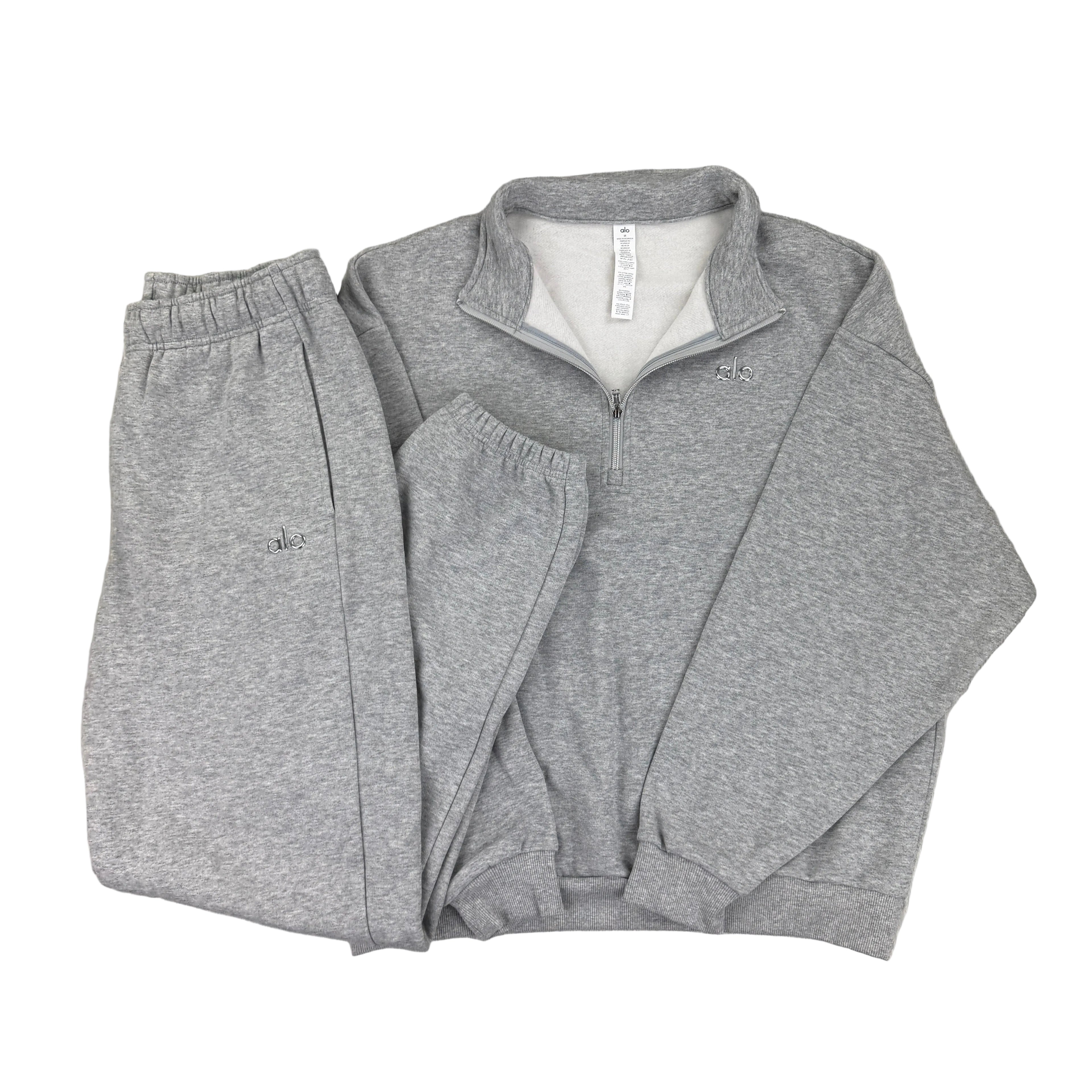 Alo Men’s Grey Full Tracksuit Relaxed Fit