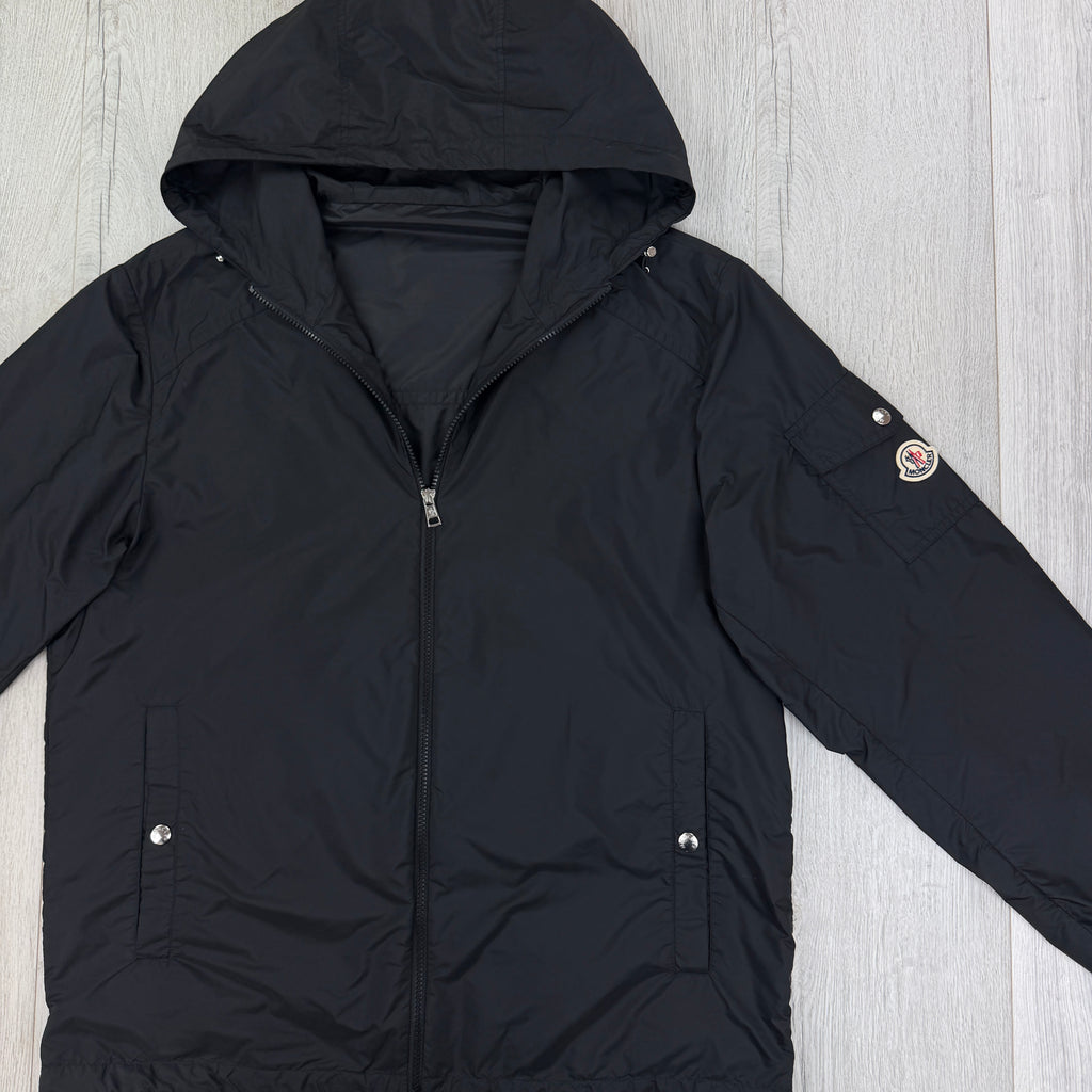 Moncler Men’s Black Windbreaker Etiache Hooded Rain Jacket - Size 4