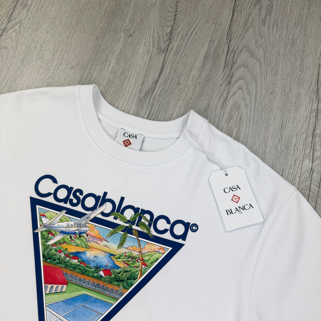 Casablanca Men’s White T-shirt - Large Oversized