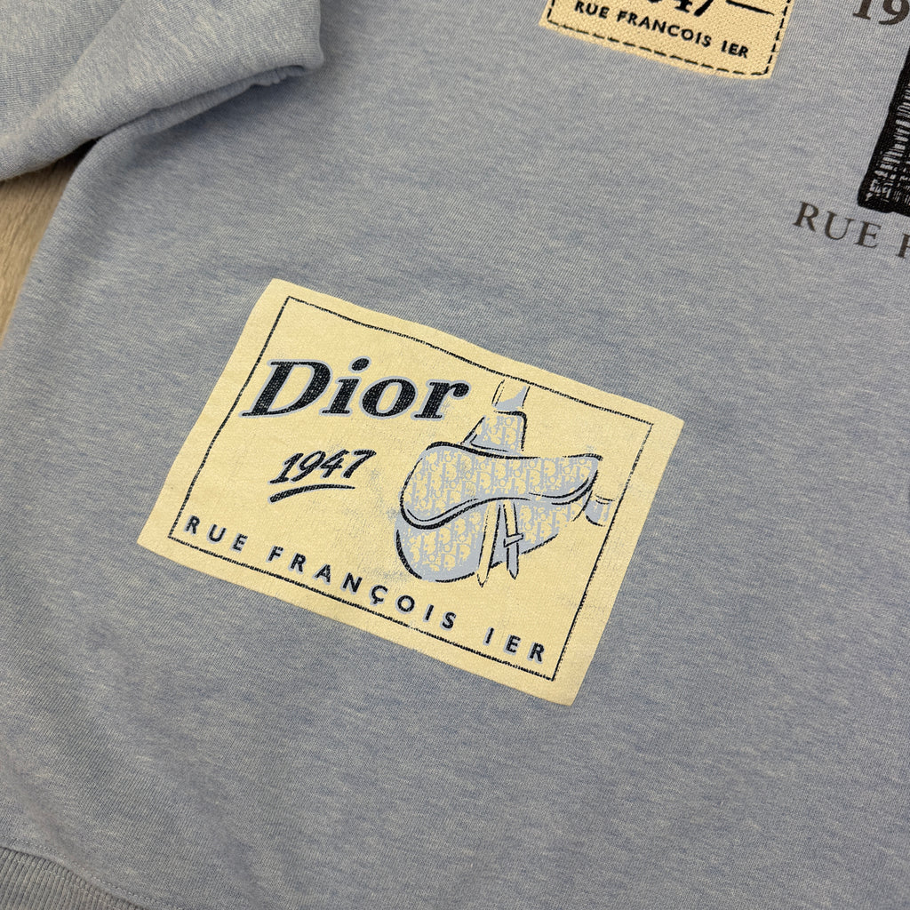 Christian Dior Men’s Baby Blue Crewneck Jumper - Small
