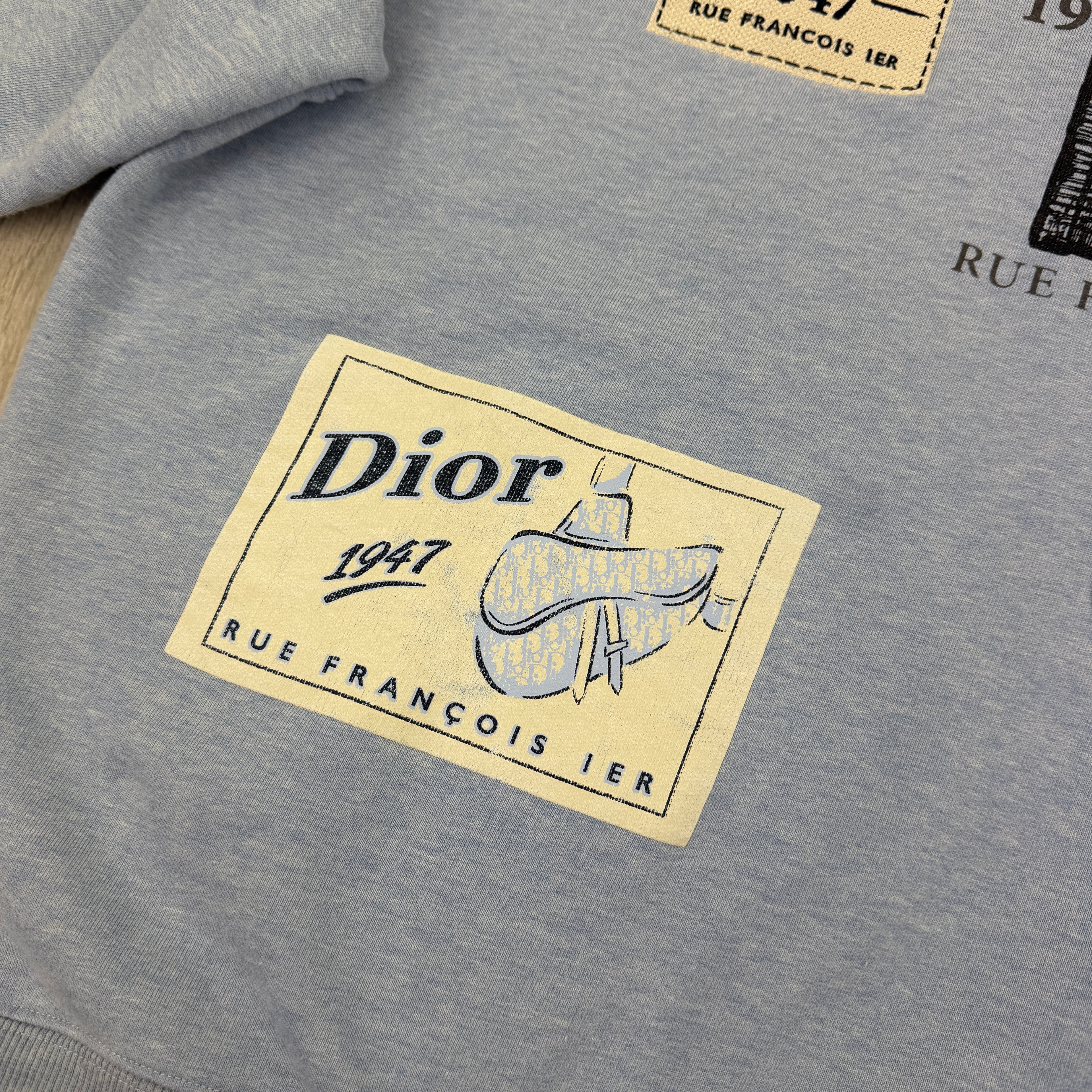 Christian Dior Men’s Baby Blue Crewneck Jumper - Small