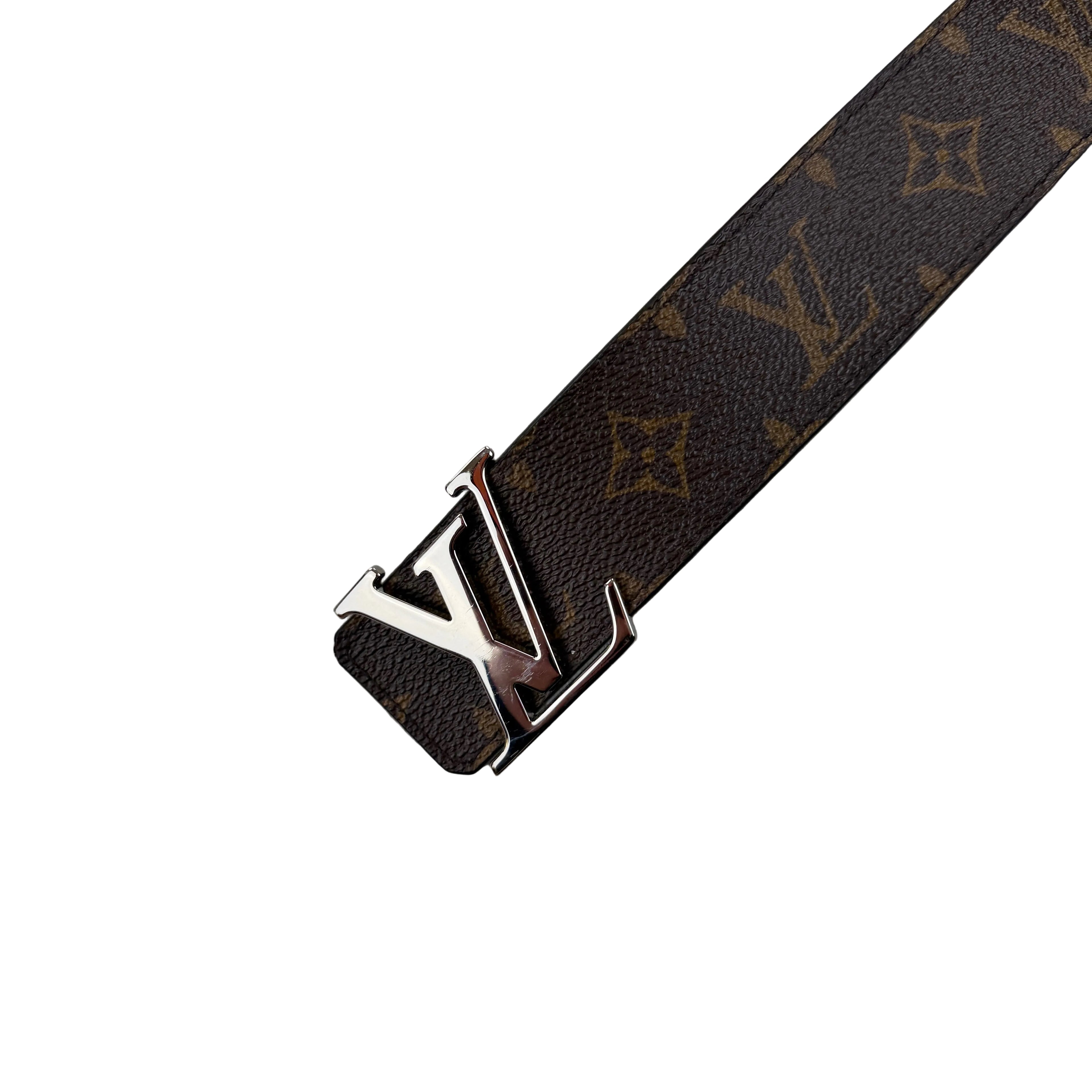 Louis Vuitton Men’s Monogram Original Belt With Silver Buckle - 95 (UK 30-34)
