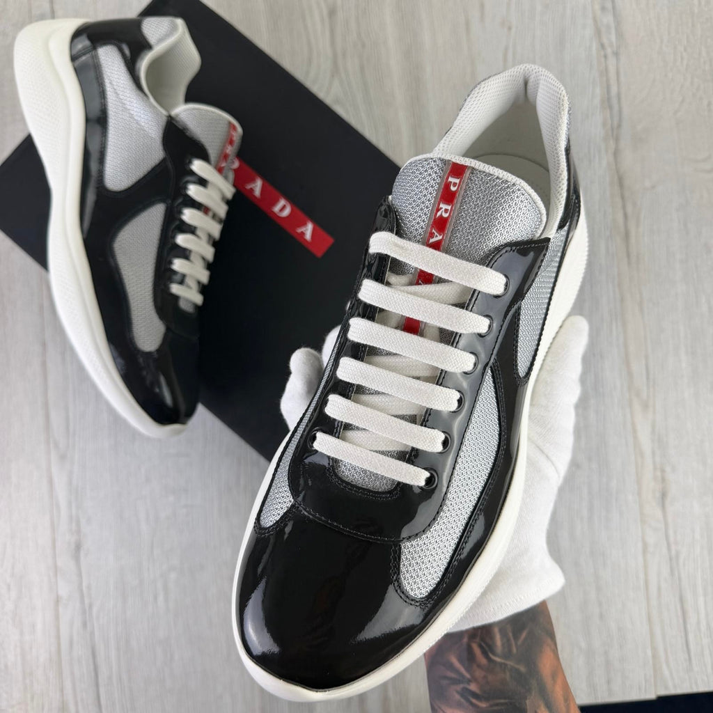 Prada Cups Dark Grey / White Trainers - Uk 10.5 (Fit 11)