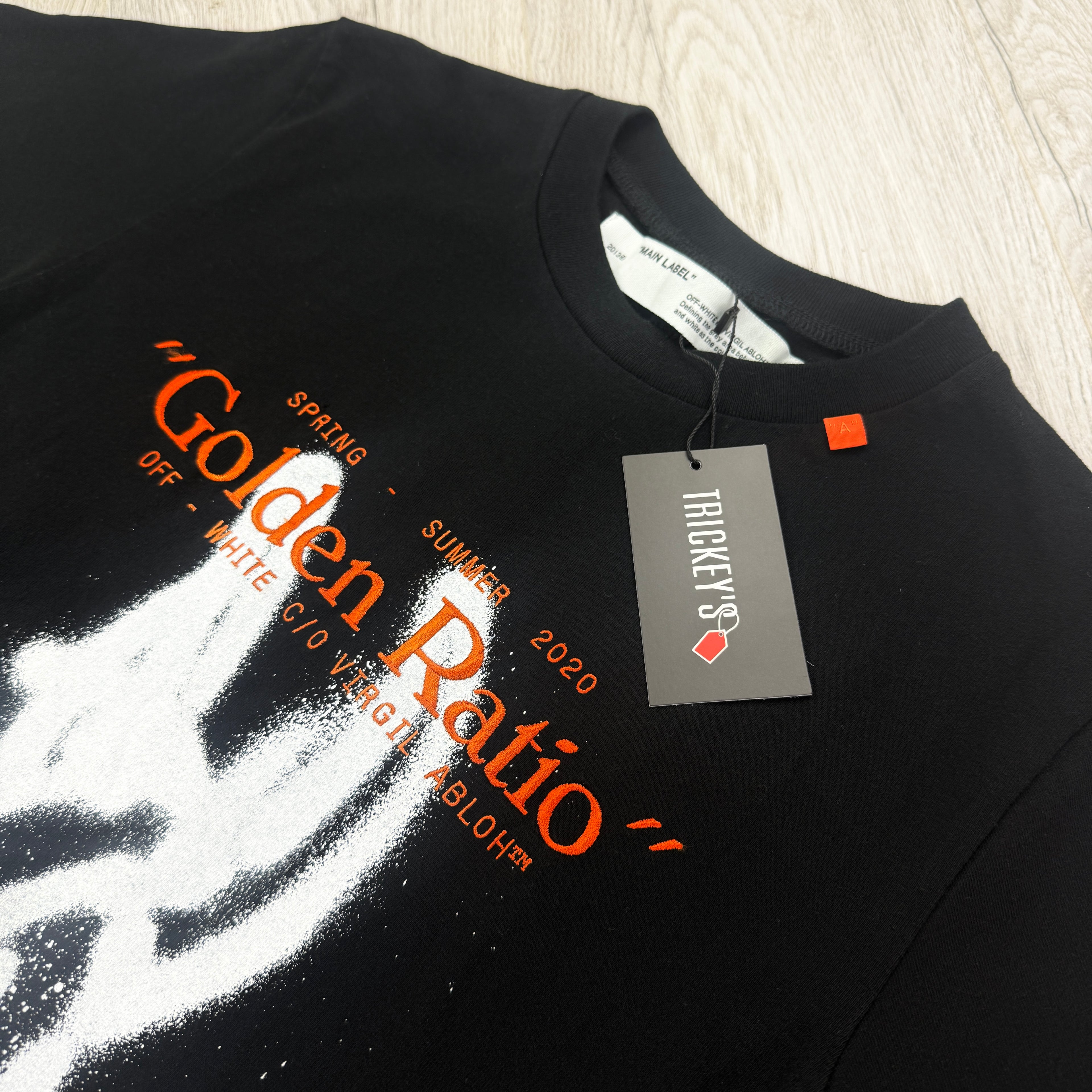 Off White Men’s Black ‘Golden Ratio’ T-shirt - XS