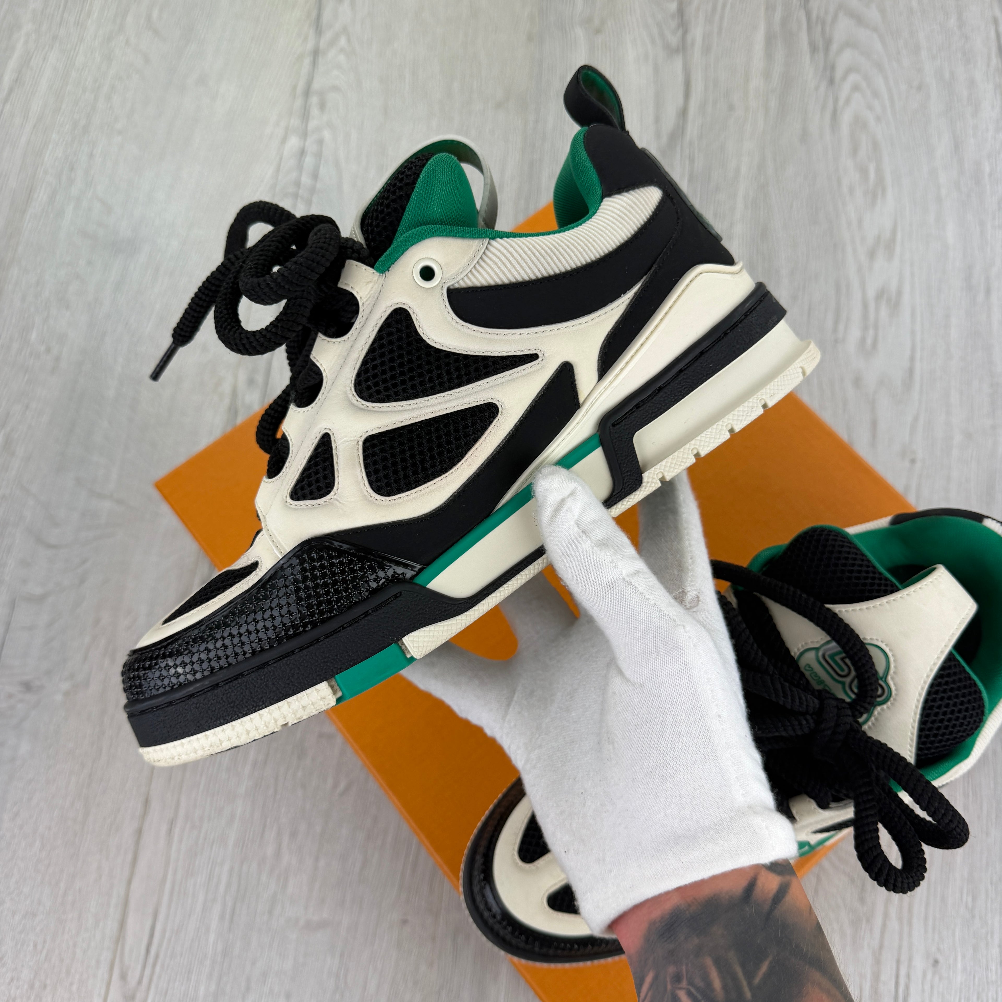 Louis Vuitton Men’s Black & Green Skate Trainers - Uk 7 (Fit Uk 8)