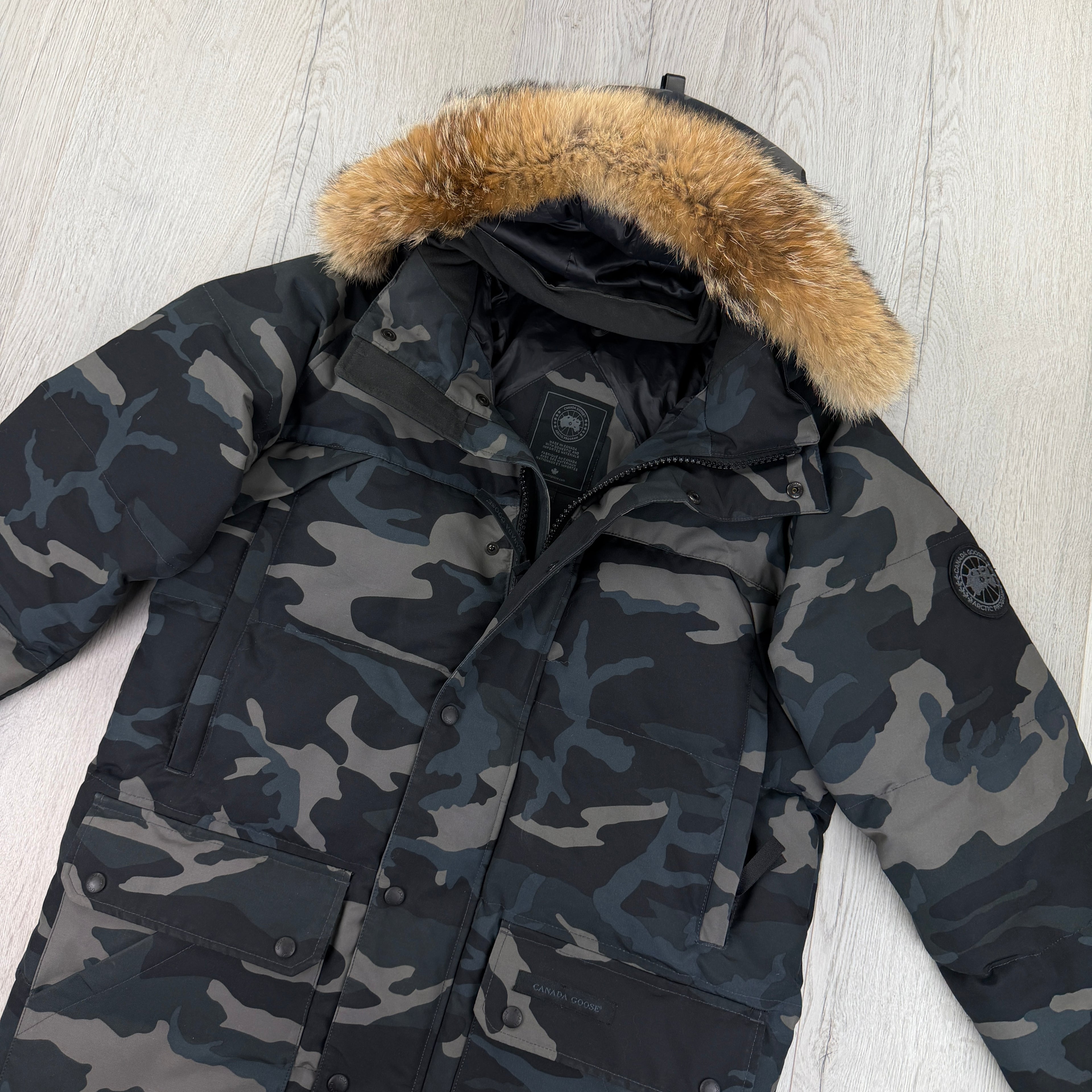 Canada Goose Men’s Black Badge Camo Emory Parker Jacket - Large