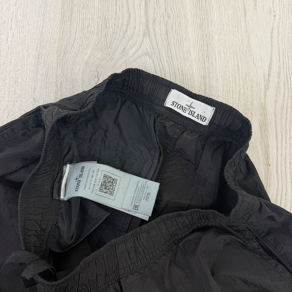 Stone Island Men’s Black Nylon Shorts - Uk 34