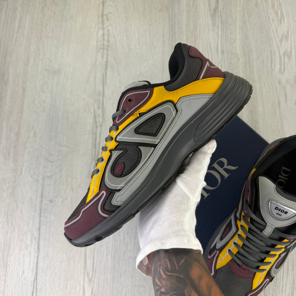 Dior B30 Men’s Burgundy / Yellow Trainers - 43 (Uk 9)