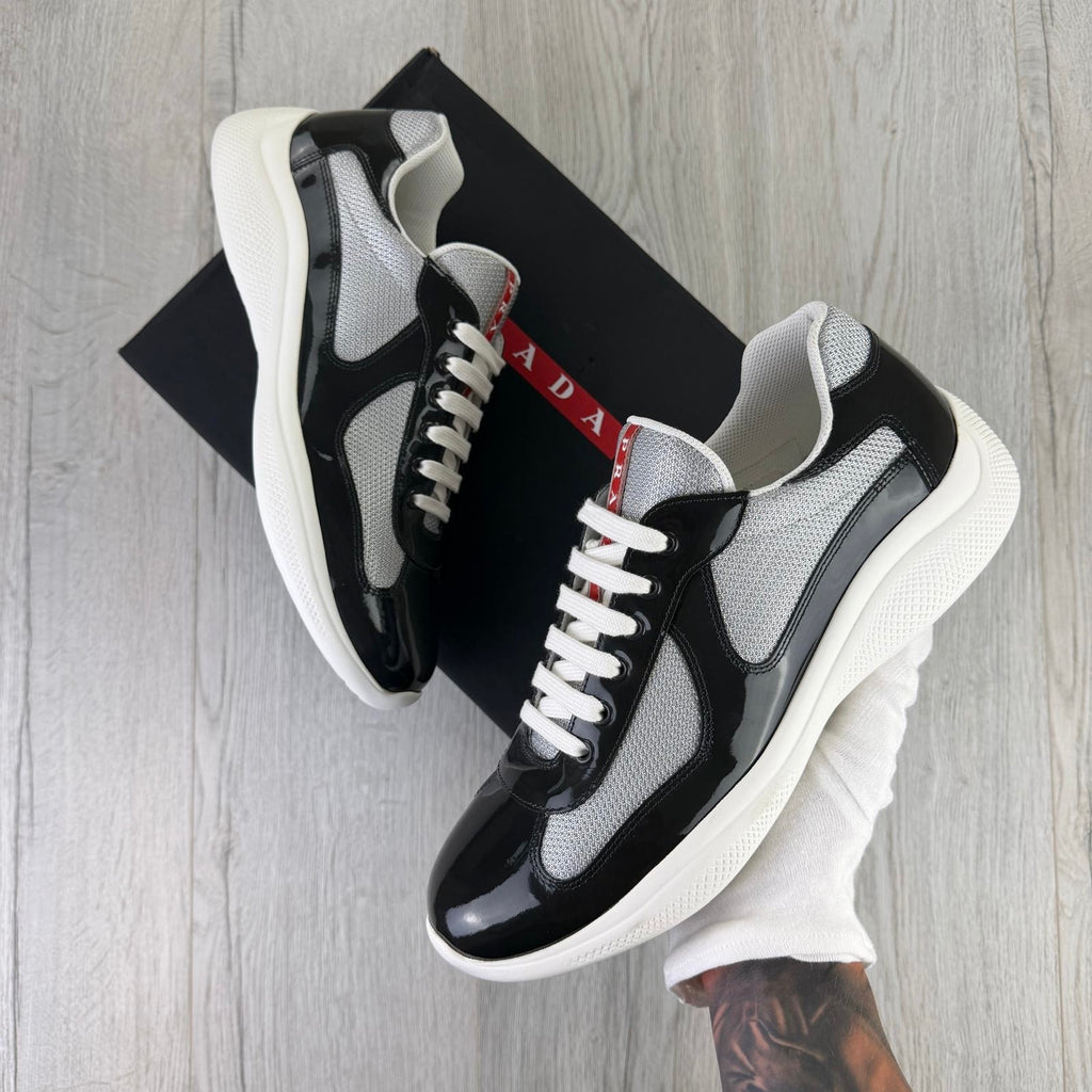 Prada Cups Dark Grey / White Trainers - Uk 10.5 (Fit 11)