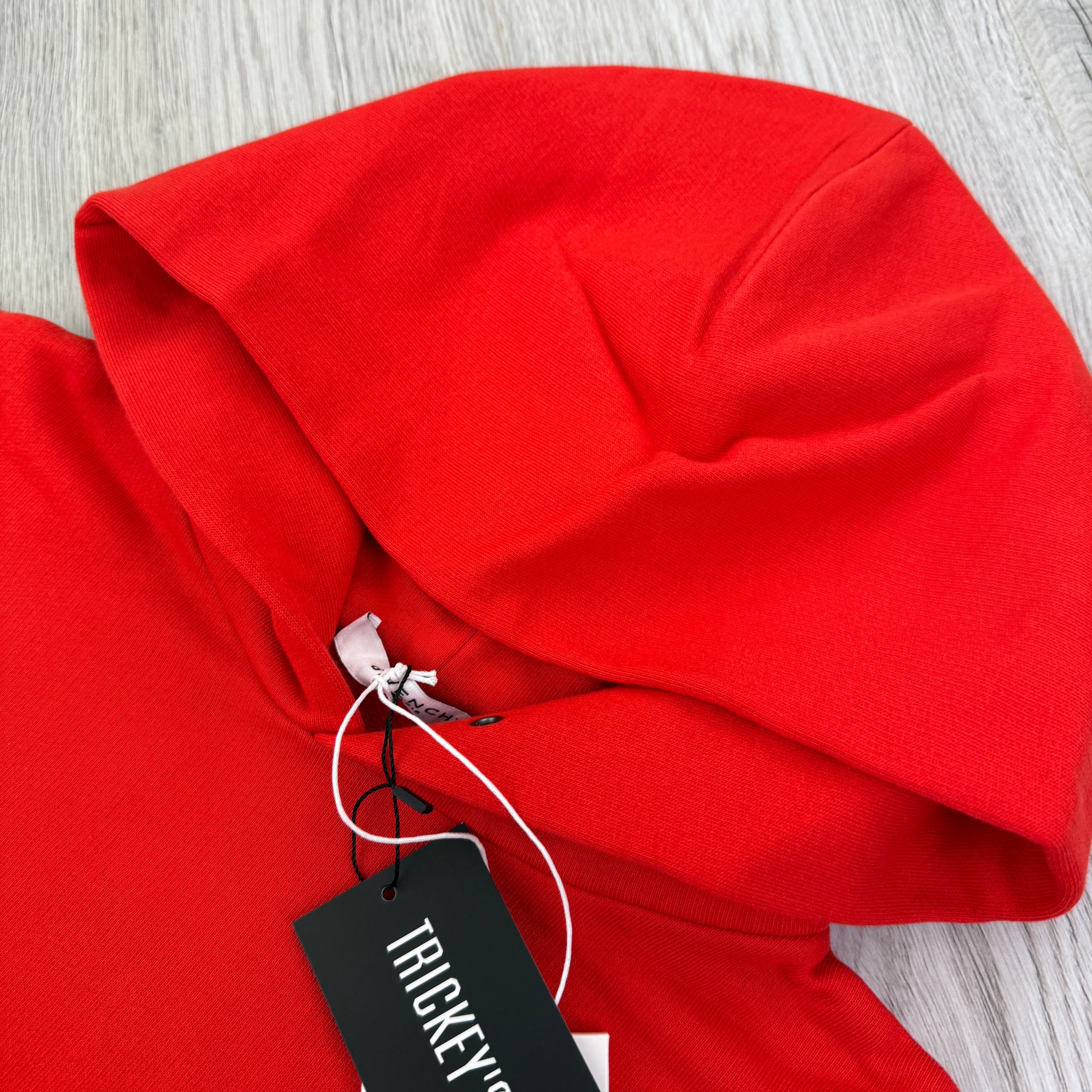 Givenchy Men’s Red Cracked Logo Pullover Hoodie