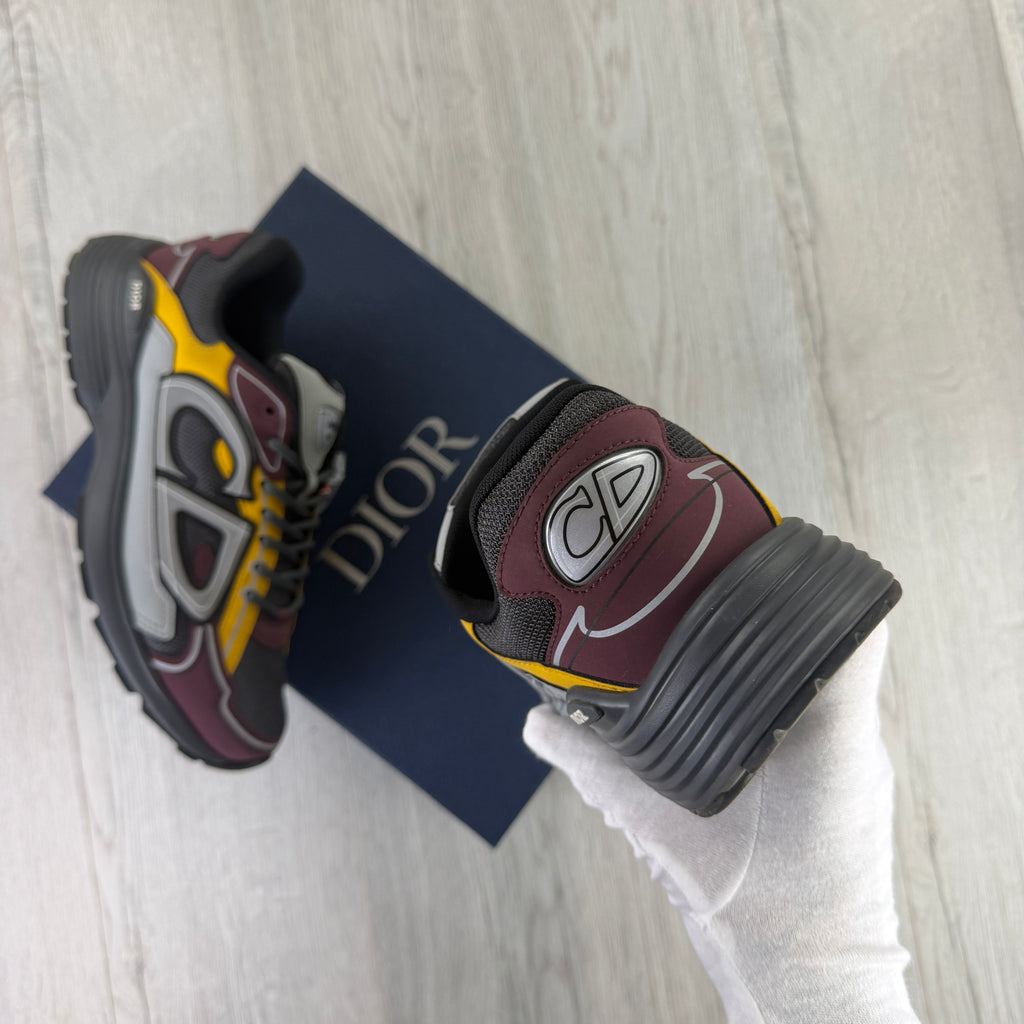 Dior B30 Men’s Burgundy / Yellow Trainers - 43 (Uk 9)
