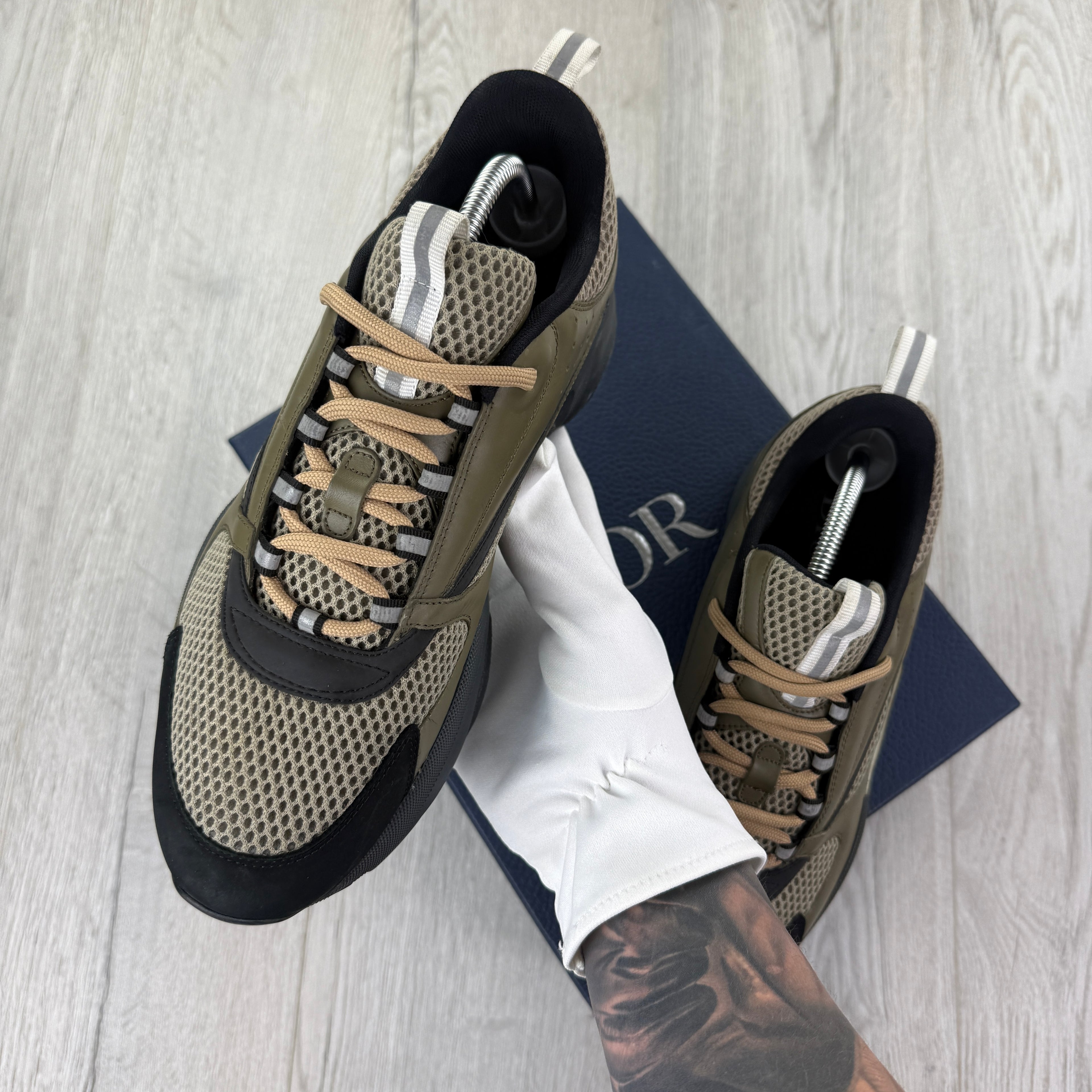 Dior B22 Men’s Khaki Grey Runners - 43 (Fit 8/8.5)