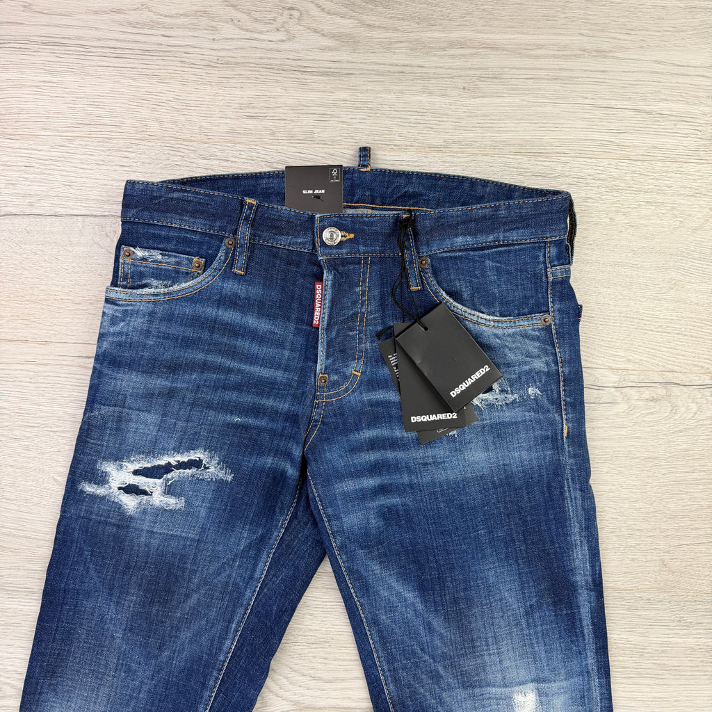 Dsquared2 Men’s Blue Distressed Jeans - 46 (Uk 30)