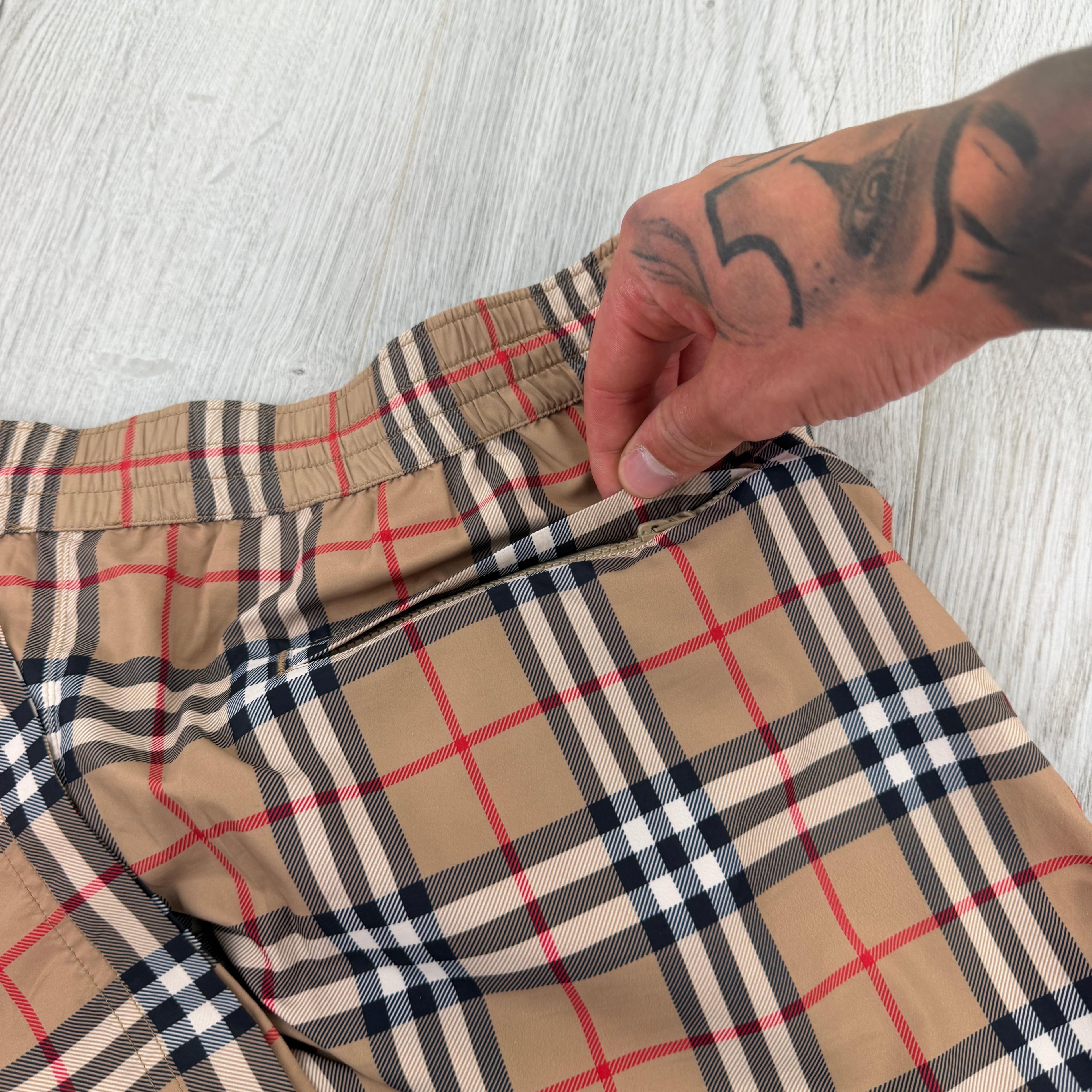 Burberry Men’s Check Short Swim Shorts - Large
