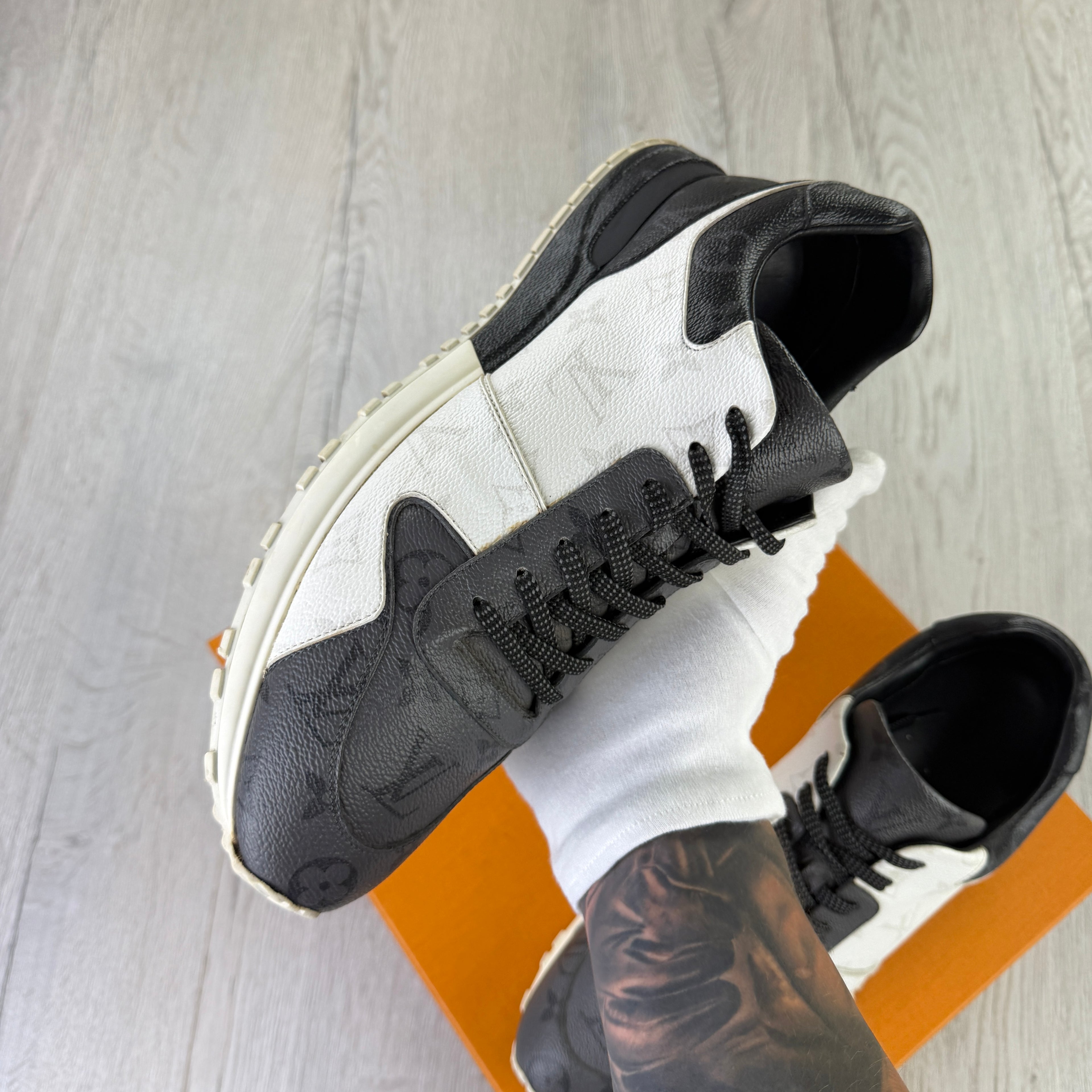 Louis Vuitton Men’s Monogram Black White Grey Run Away Trainers - Uk 9