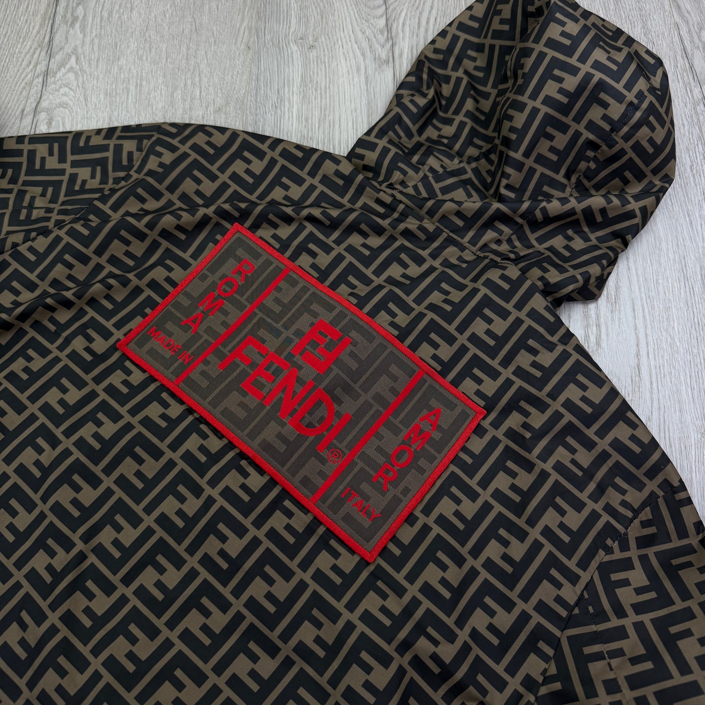Fendi Men’s Zip-up FF Monogram Windbreaker Jacket - Size 46
