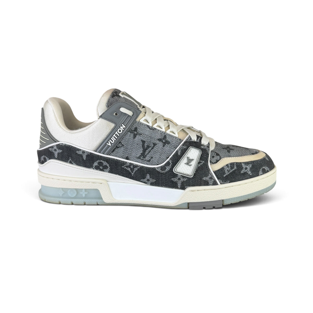 Louis Vuitton Men’s Grey / White Monogram Low Trainers - Uk 9.5 (Fit 10/10.5)