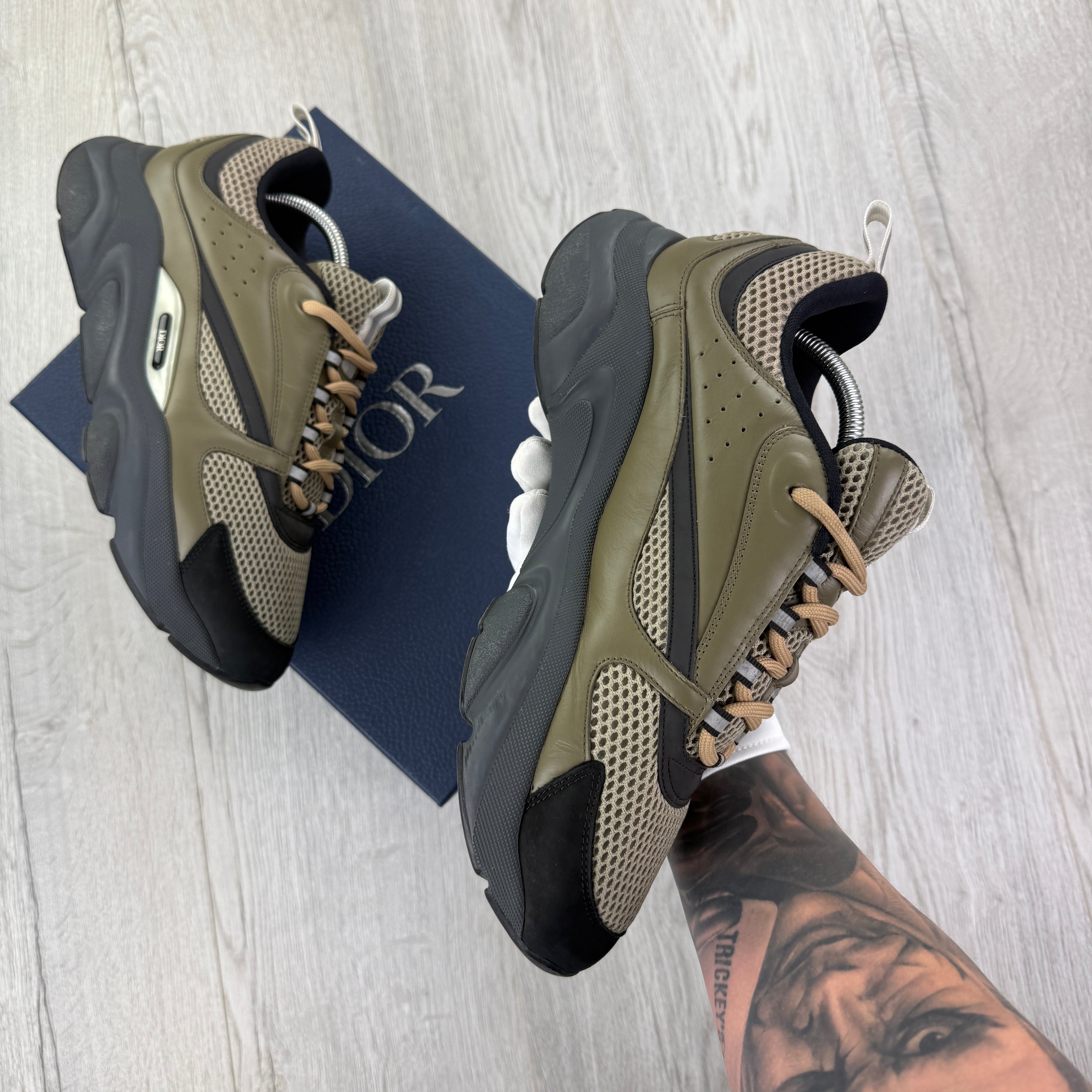 Dior B22 Men’s Khaki Grey Runners - 44 (Fit Uk 9.5)