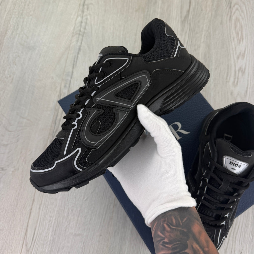 Dior B30 Men’s Triple Black Trainers - 42 (Fit Uk 8)
