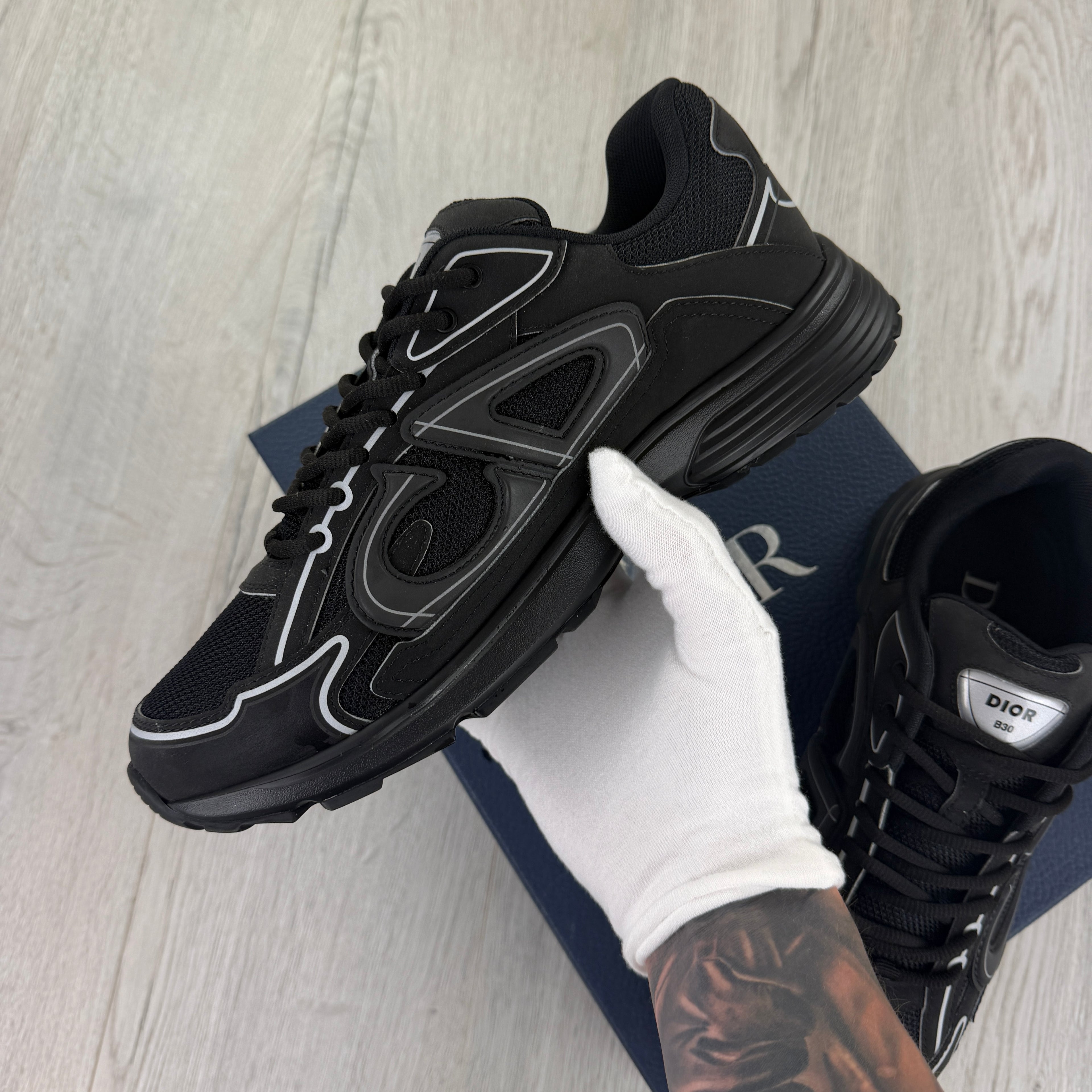 Dior B30 Men’s Triple Black Trainers - 42 (Fit Uk 8)