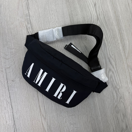 Amiri Men’s Black Belt Bag White Logo