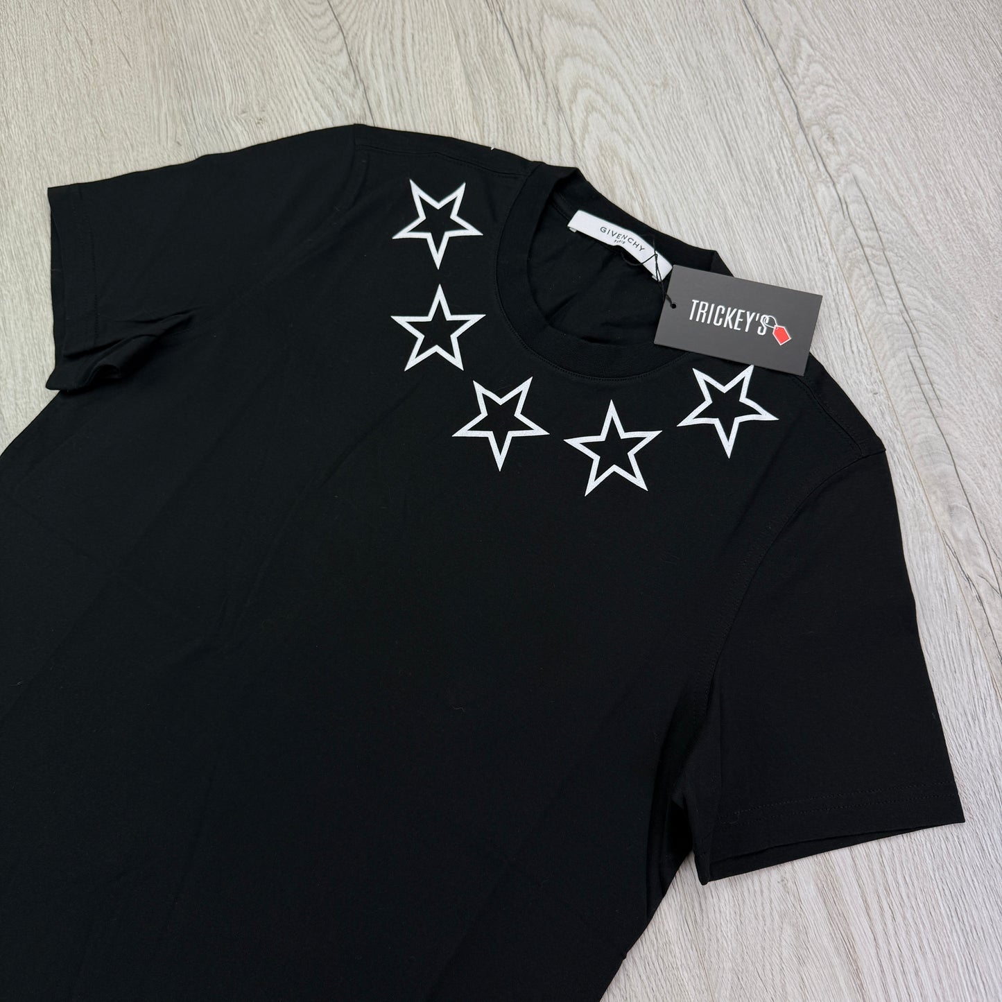 Givenchy Men’s Black Star Collar Slim T-shirt
