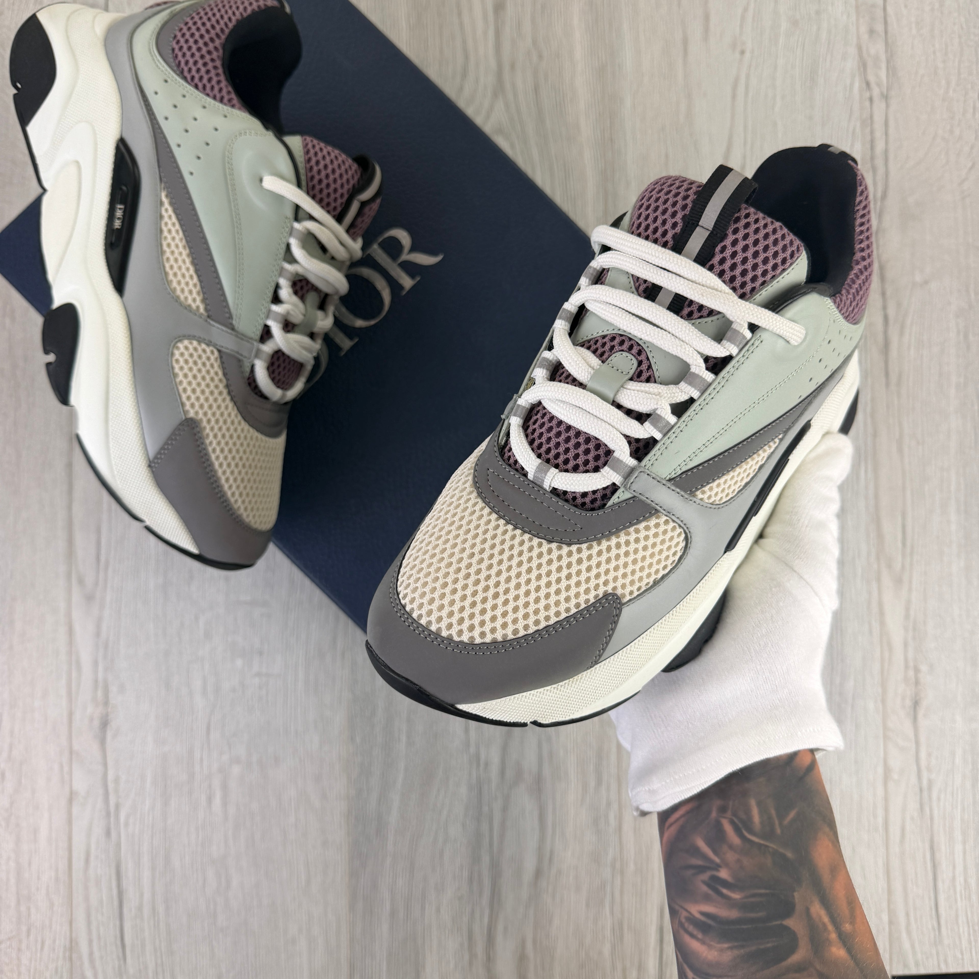 Dior B22 Men’s Lavender & Grey Trainers - 43 (Fit Uk 8.5)