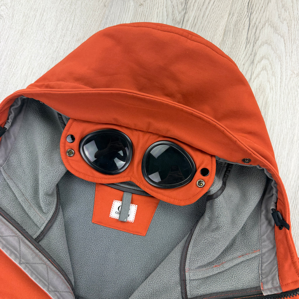Cp Company Men’s Orange Zip Up Goggled Soft Shell Jacket - 52
