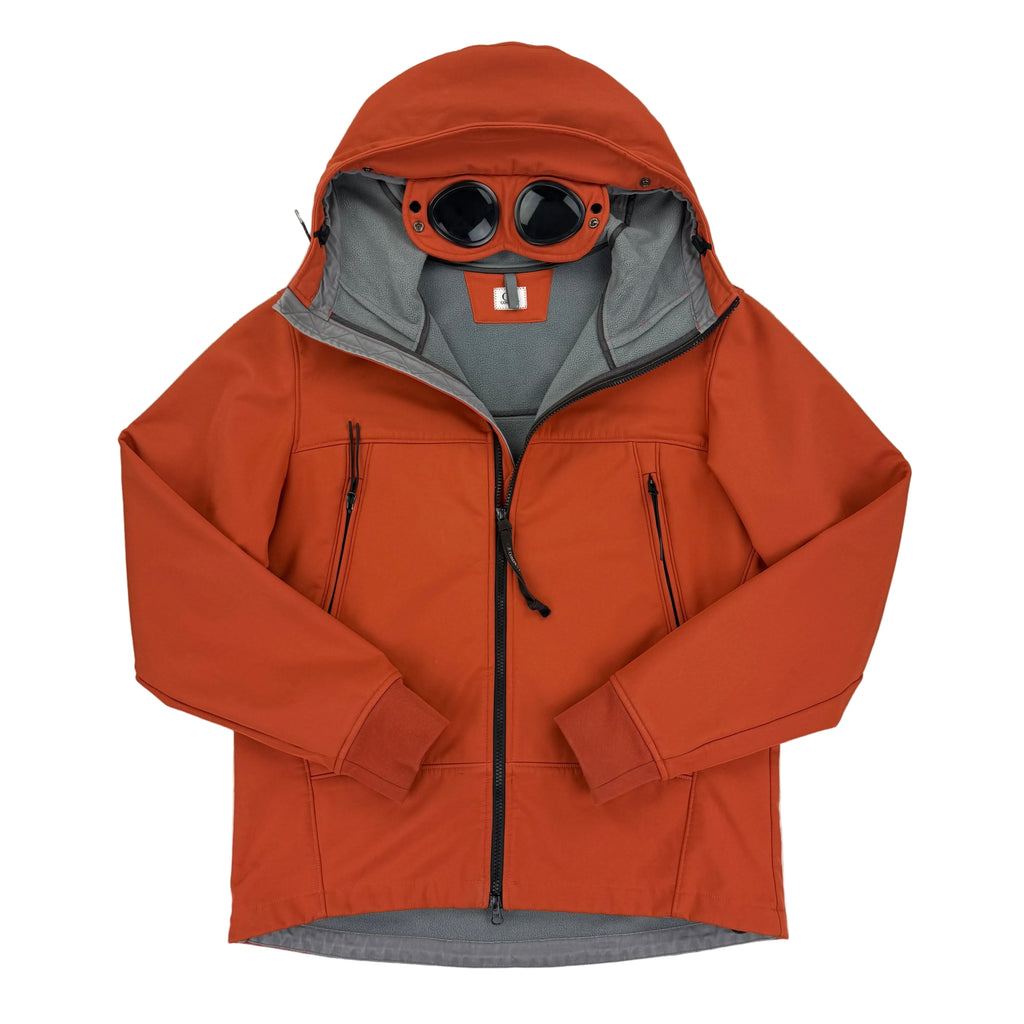 Cp Company Men’s Orange Zip Up Goggled Soft Shell Jacket - 52
