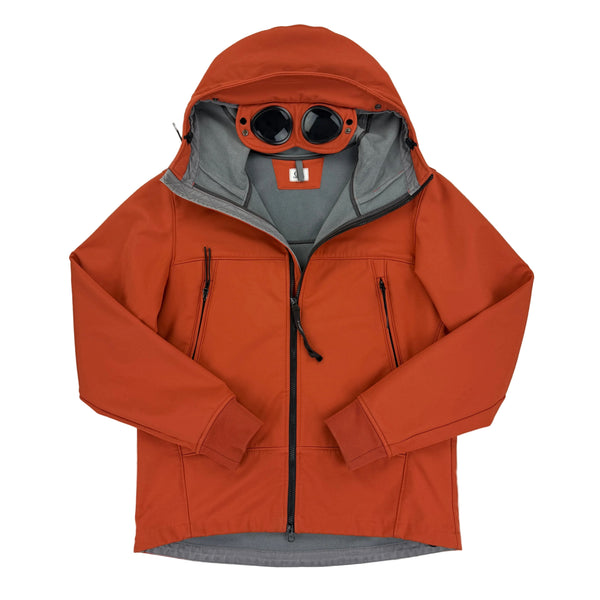 Cp Company Men’s Orange Zip Up Goggled Soft Shell Jacket - 52