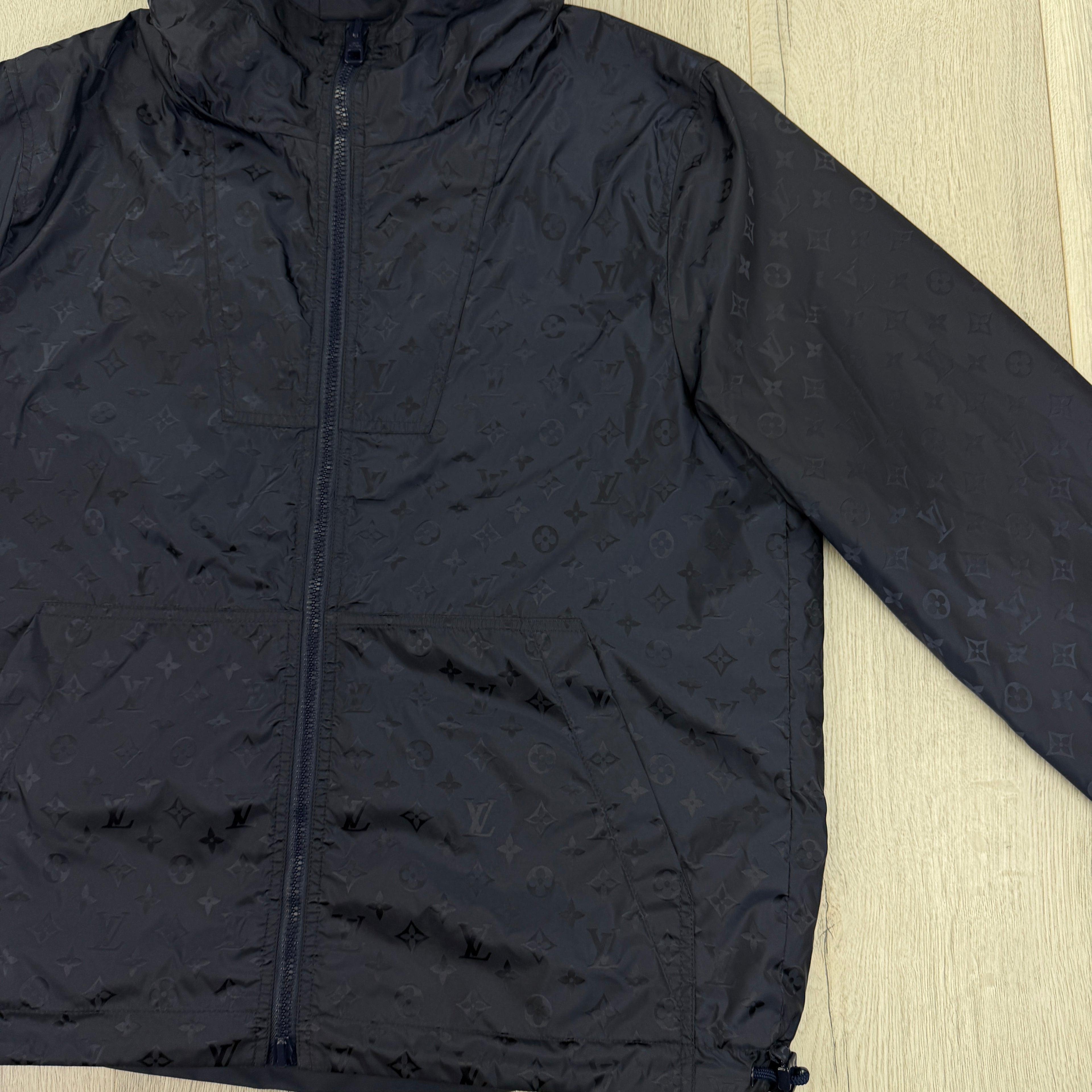 Louis Vuitton Men’s Monogram Reversible Navy Windbreaker Jacket - Size 48