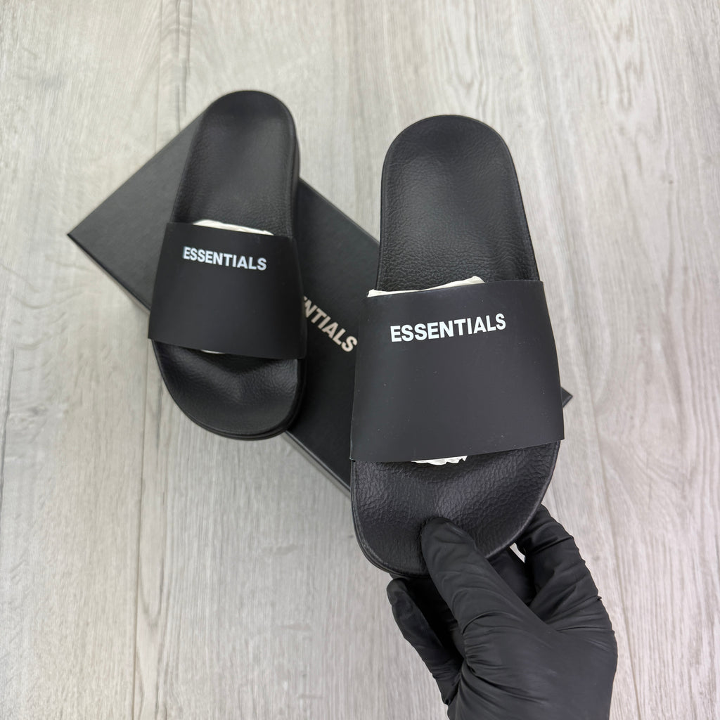 Essentials Men’s Black Sliders