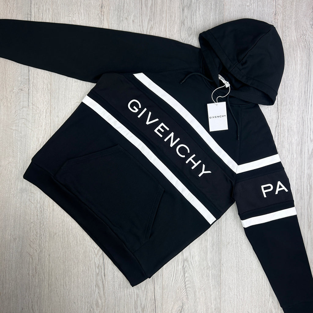 Givenchy Men’s Black Pullover Hoodie Embroidered Logo