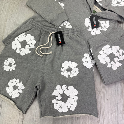 Denim Tears Men’s Grey Shorts & Hoodie Set