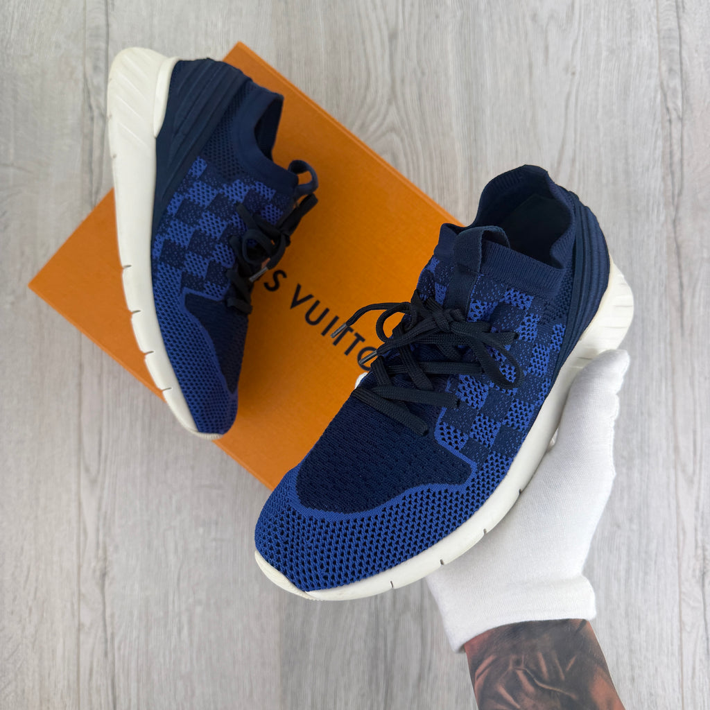 Louis Vuitton Men’s Knit Blue Trainers - Uk 7