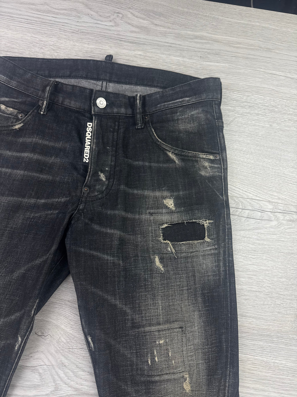 Dsquared2 Men’s Black Distressed Skater Jeans - 46 (Uk 30)