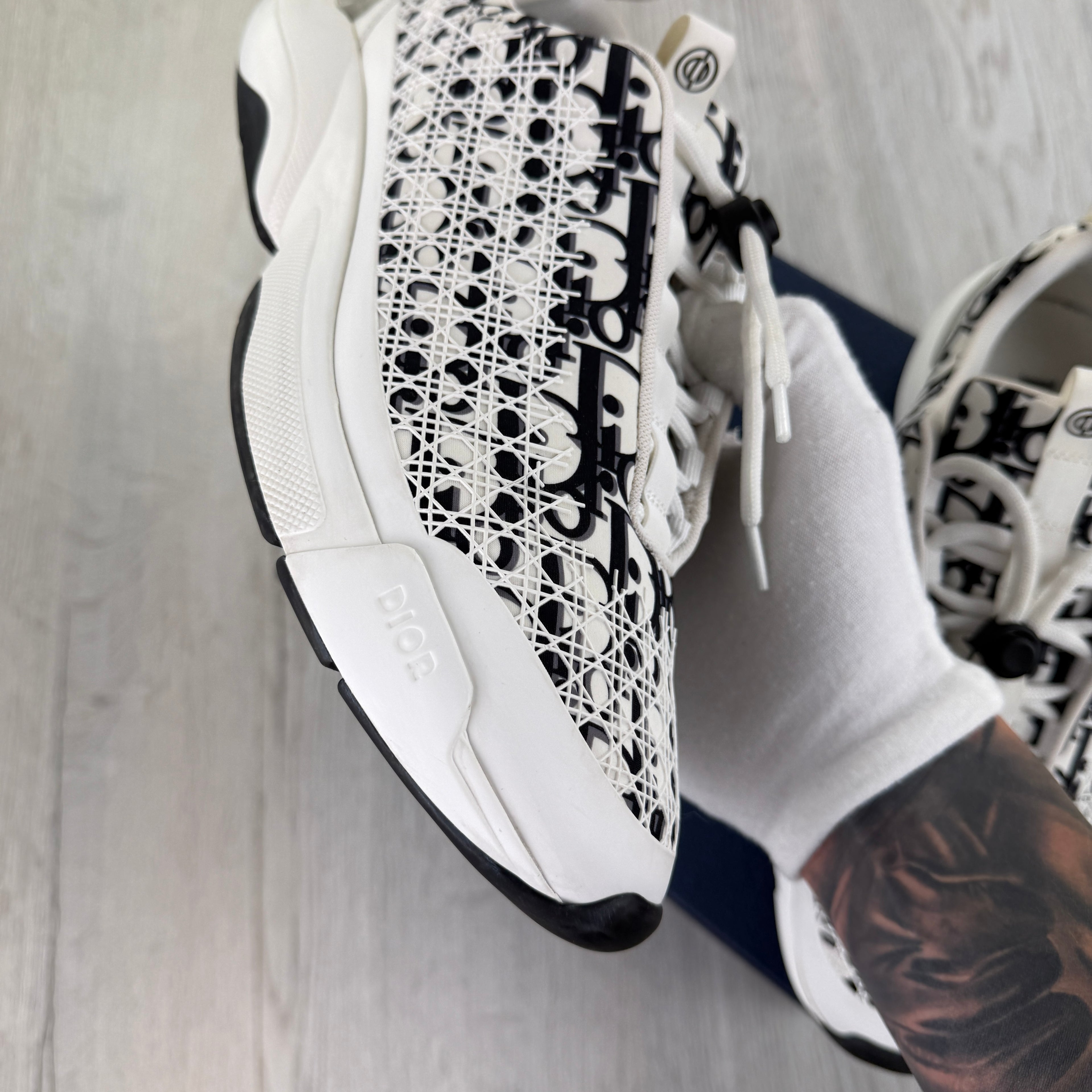 Dior B24 Men’s White & Black Trainers - Uk 10
