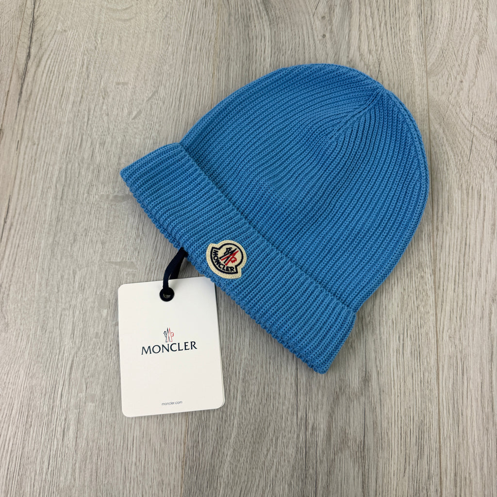 Moncler Men’s Blue Wool Beanie