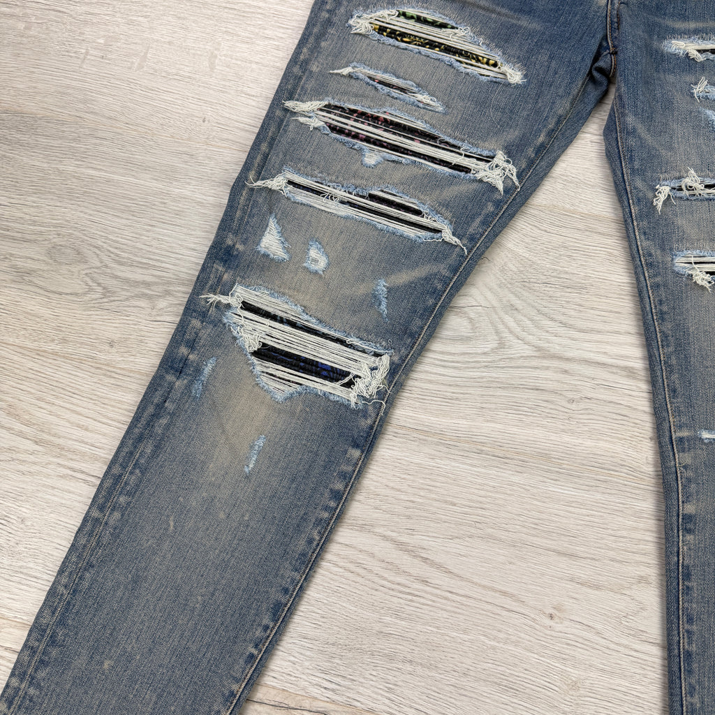 Amiri MX1 Men’s Blue Distressed Jeans