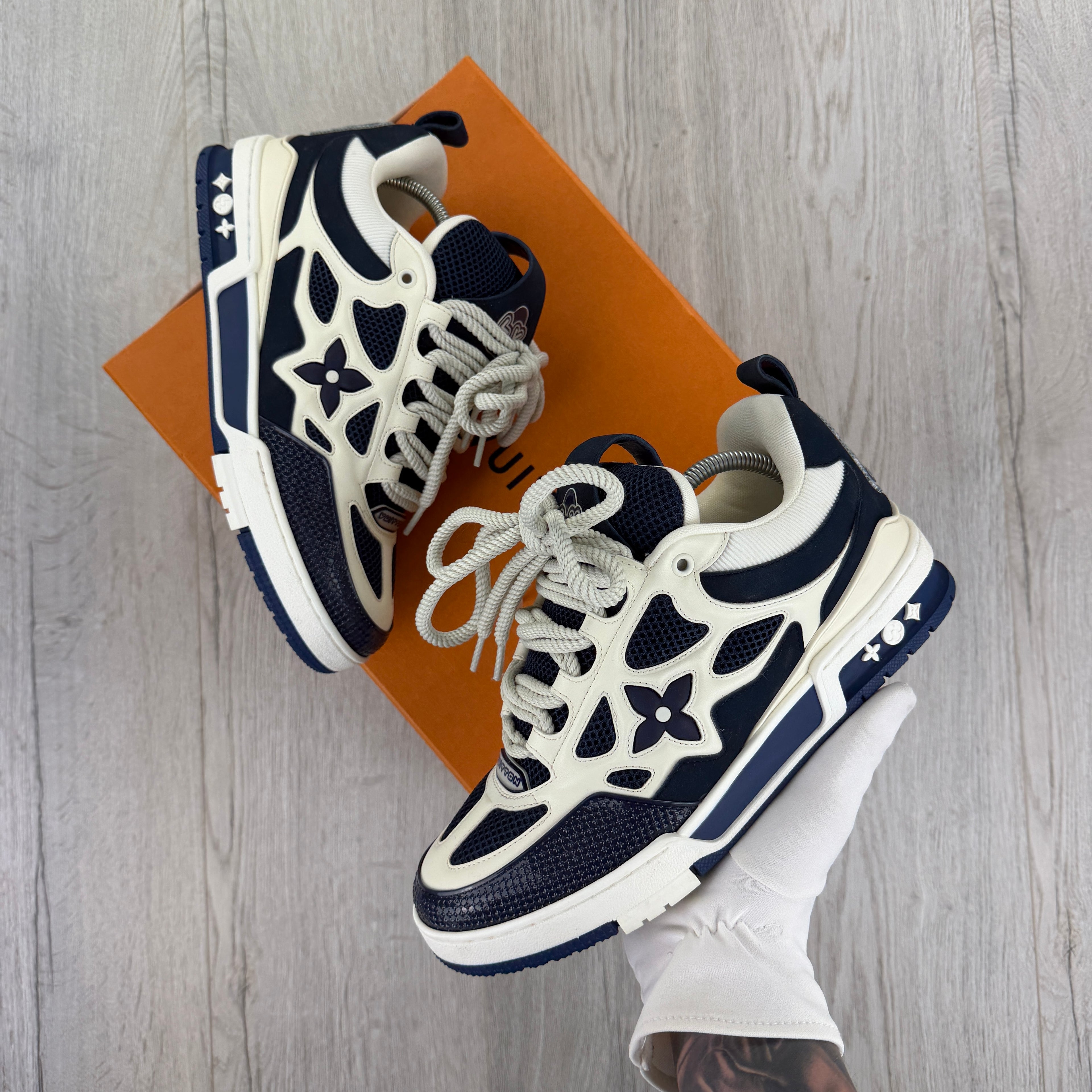 Louis Vuitton Men’s Navy & White Skate Trainers - Uk 7 (Fit Uk 8)