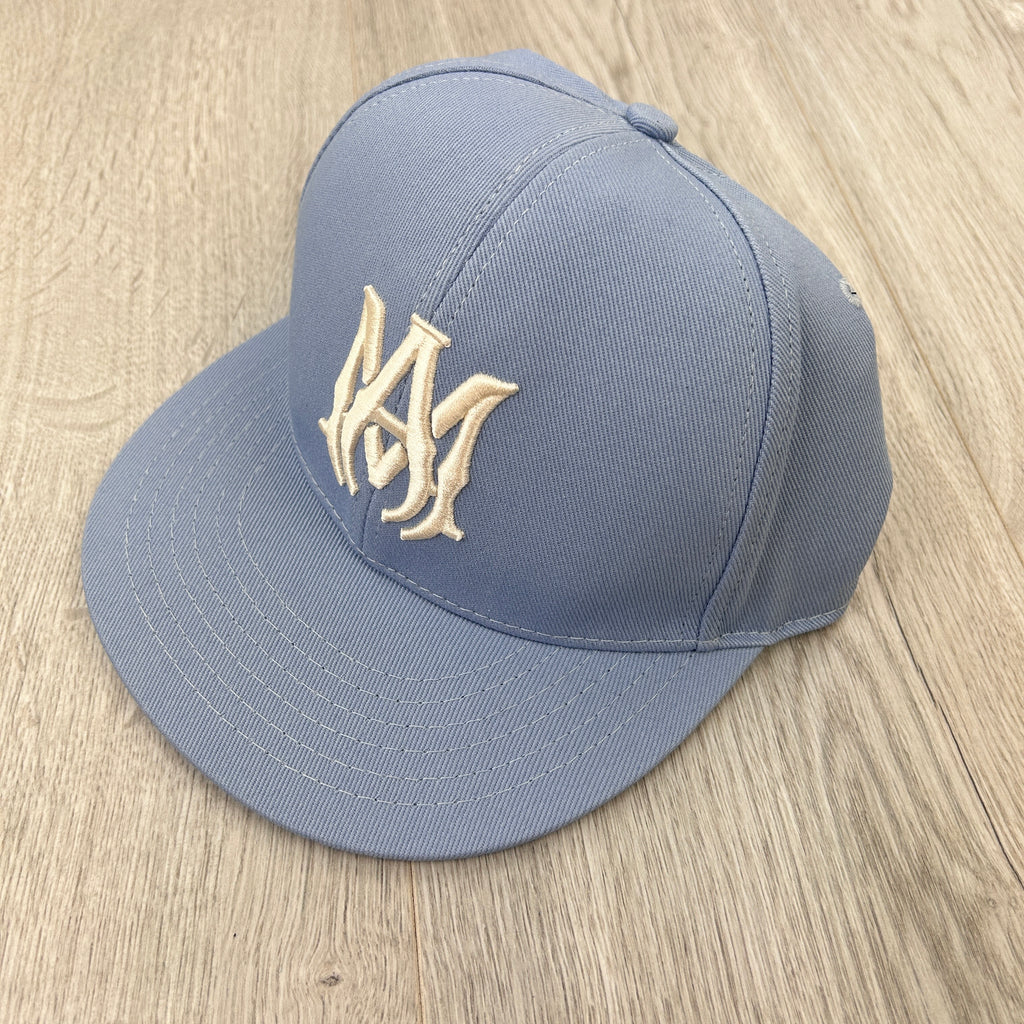 Amiri Men’s MA Logo Fitted Blue Flat Cap